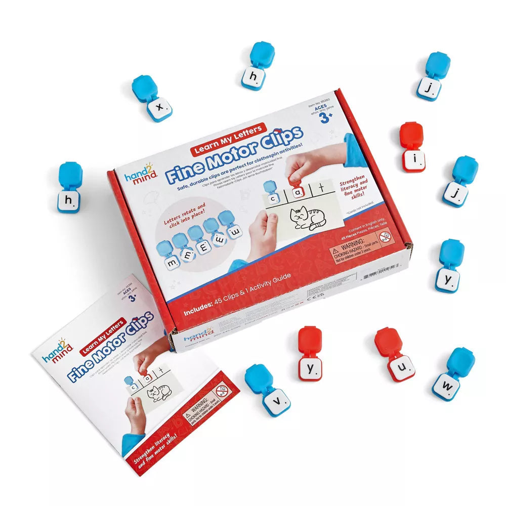 Learning Resources Learn My Letters Fine Motor Clips, ABC Literacy & Fine Motor Skills Toy, Hands-On Alphabet Learning for Toddlers, 45 Letter Clips & 4 Dot Clips, Ages 3+