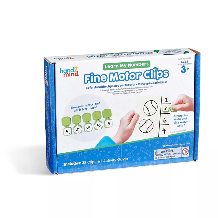 Learning Resources Learn My Numbers Fine Motor Clips, 38-Piece Set for Early Math Skills, Counting, and Fine Motor Development, Ages 3+