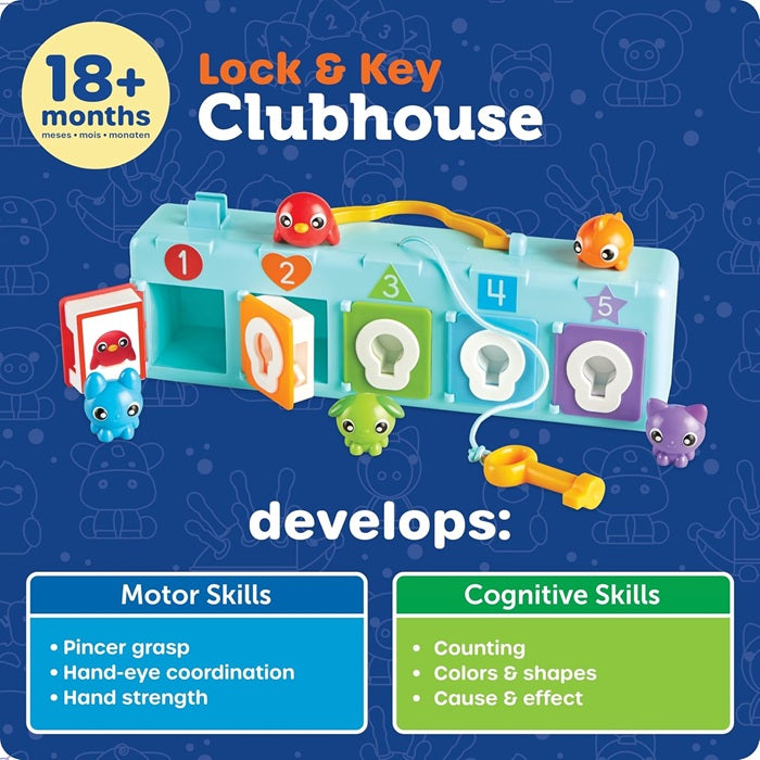 Learning Resources Lock & Key Clubhouse, Toddler Toys Games, Combination Lock, Classroom Must Haves, Montessori Activity Center for Kids, Preschool Learning Activities, Boy and Girls Gifts