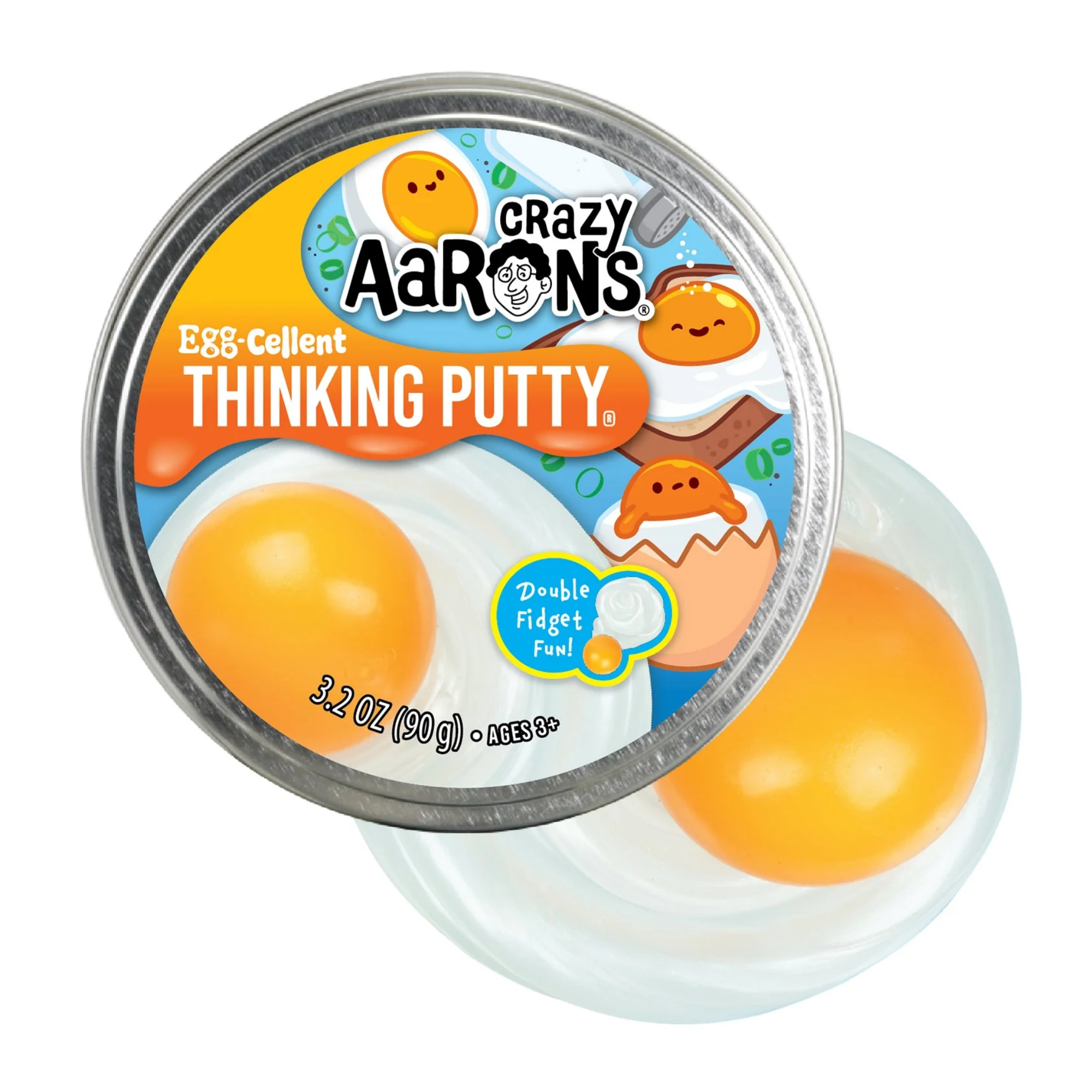 Crazy Aaron's Eggcellent Thinking Putty, 4" Tin with 90g of Non-Toxic Sensory Play Putty which Never Dries Out, Soft Textured Creative Fidget Toy for Boys and Girls Ages 3Y+