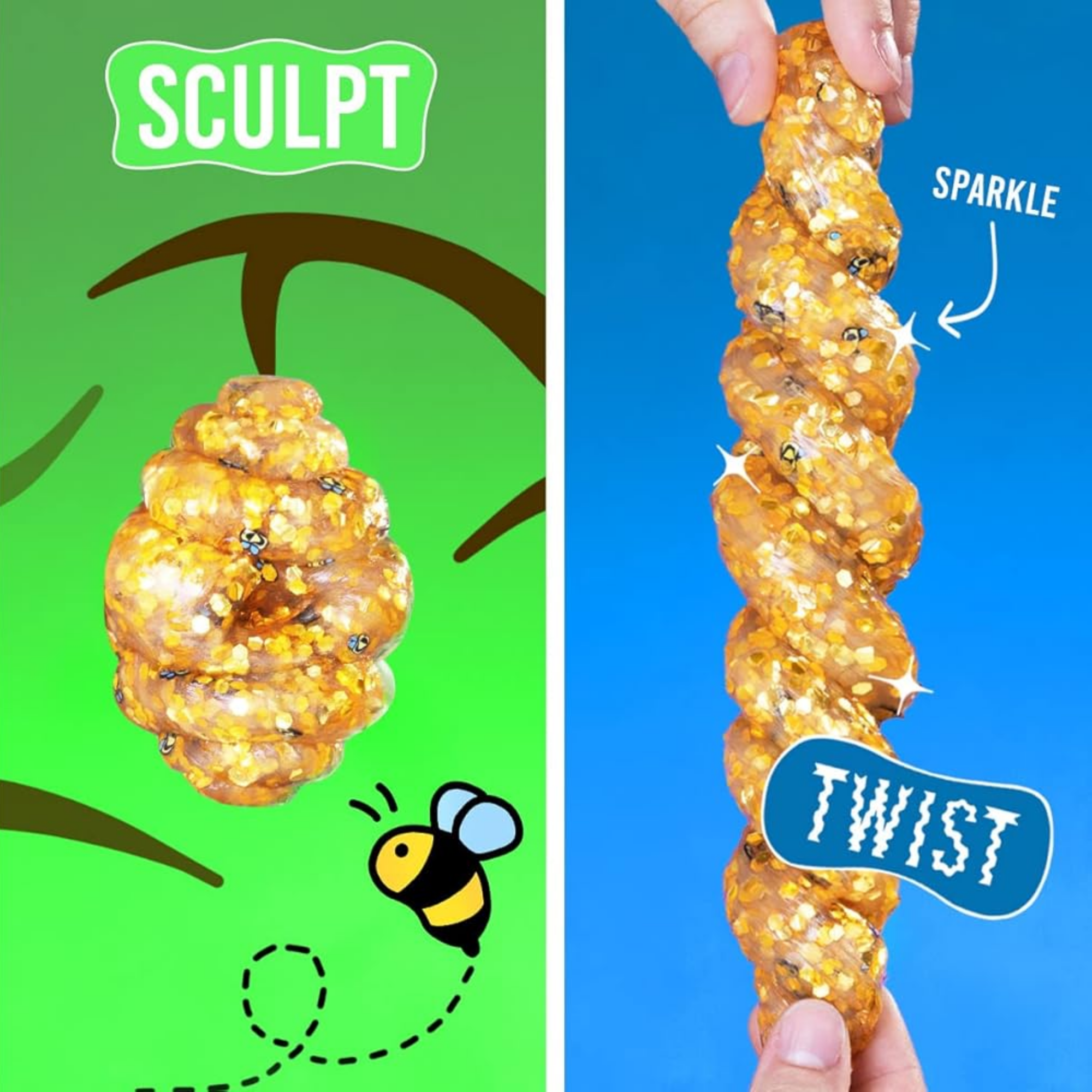 Crazy Aaron's Hide Inside! Honey Hive Thinking Putty, 4" Tin with 90g of Non-Toxic Sensory Play Putty which Never Dries Out, Soft Textured Creative Fidget Toy for Boys and Girls Ages 3Y+