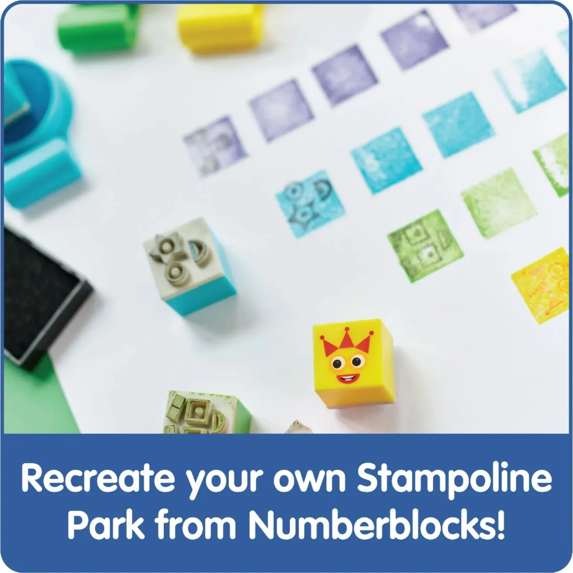Learning Resources Numberblocks Stampoline Park Stamp Activity Set, Create Your Own Numberblocks Adventures, 32-Piece Arts & Crafts Set for Kids, Officially Licensed Learning Resources