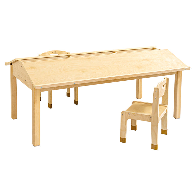 Joyees Premium Birch Wood Kids Reading Table & Activity Desk - 150 times 90cm Natural Finish