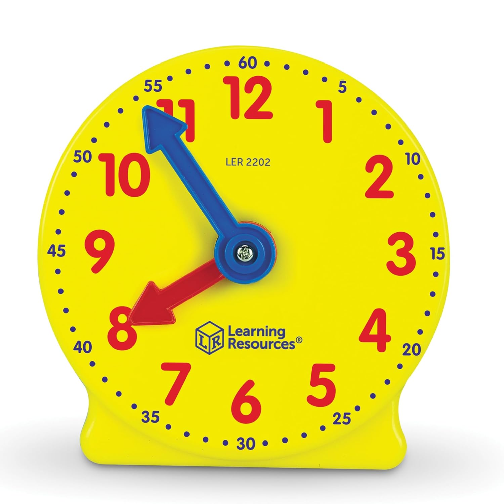 Learning Resources Big Time Mini Clock, 4 Inch Geared Teaching Clock with Color-Coded Hands, Time-Telling Educational Tool for Ages 5 and Up