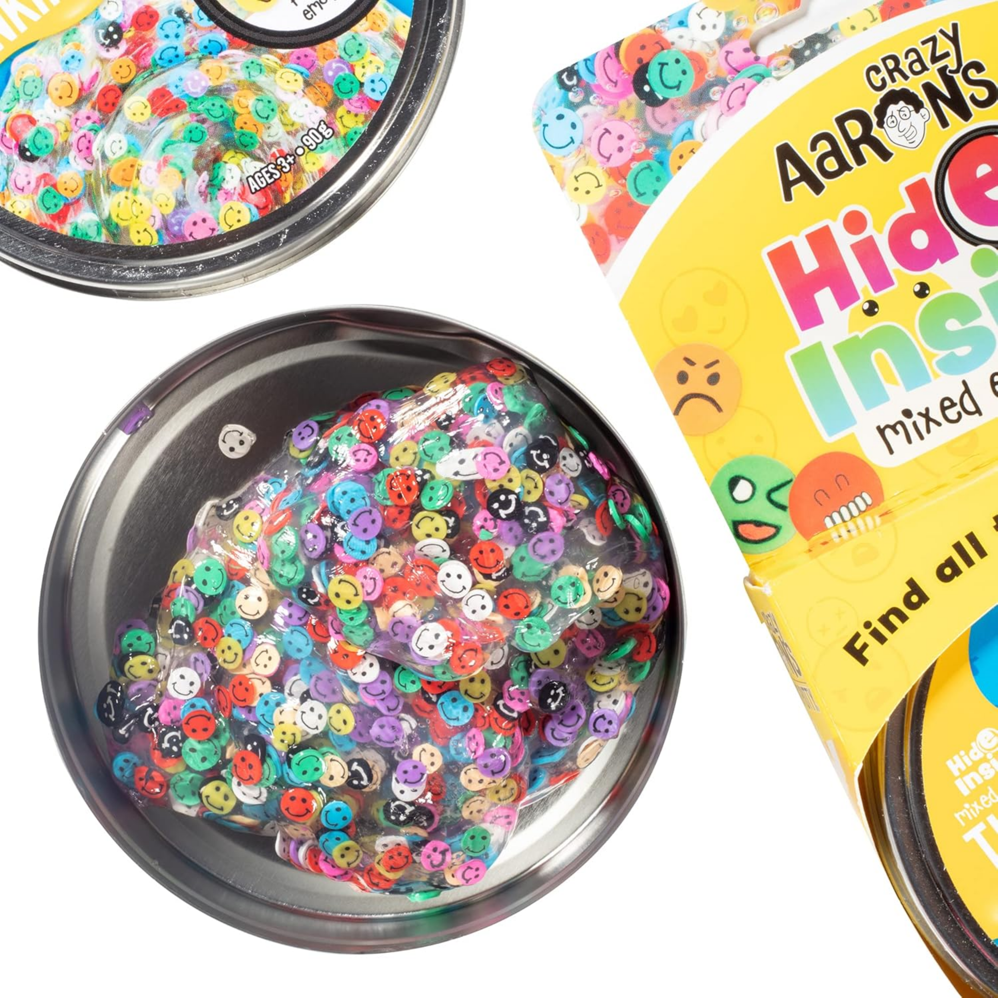 Crazy Aaron's Hide Inside! Mixed Emotions Thinking Putty, 4" Tin with 90g of Non-Toxic Sensory Play Putty which Never Dries Out, Soft Textured Creative Fidget Toy for Boys and Girls Ages 3Y+