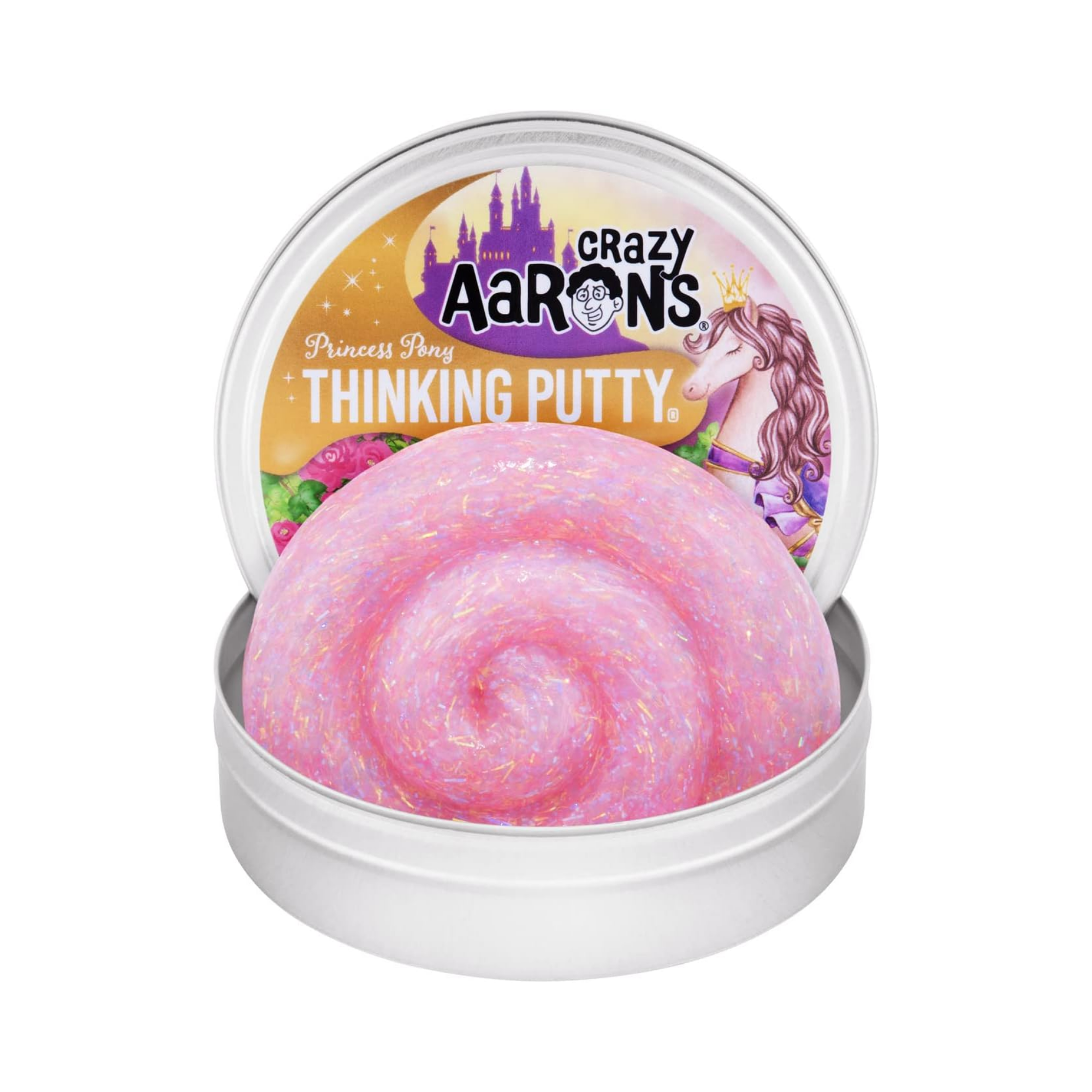 Crazy Aaron's Princess Pony Thinking Putty, 4" Tin with 90g of Non-Toxic Sensory Play Putty which Never Dries Out, Soft Textured Creative Fidget Toy for Boys and Girls Ages 3Y+