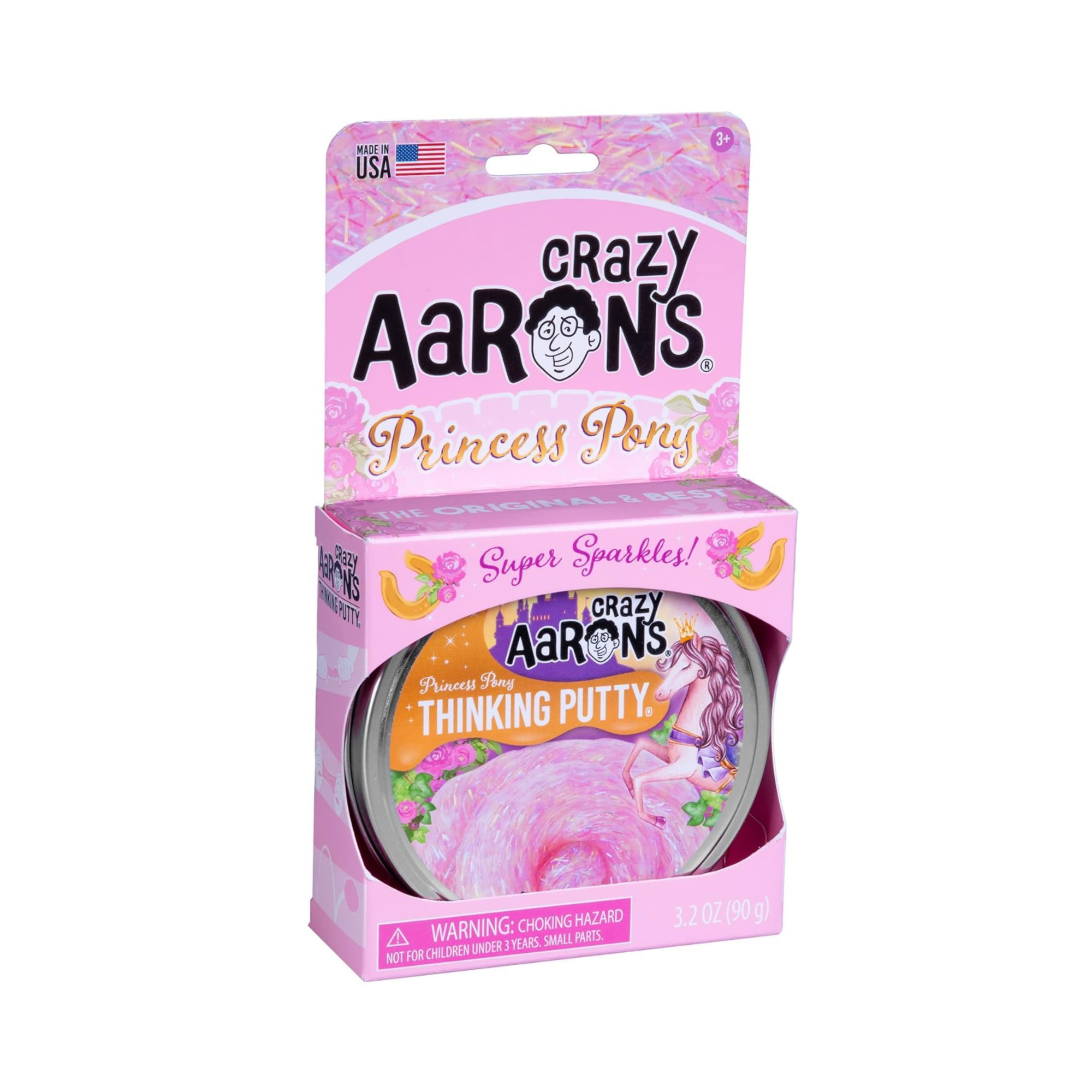 Crazy Aaron's Princess Pony Thinking Putty, 4" Tin with 90g of Non-Toxic Sensory Play Putty which Never Dries Out, Soft Textured Creative Fidget Toy for Boys and Girls Ages 3Y+