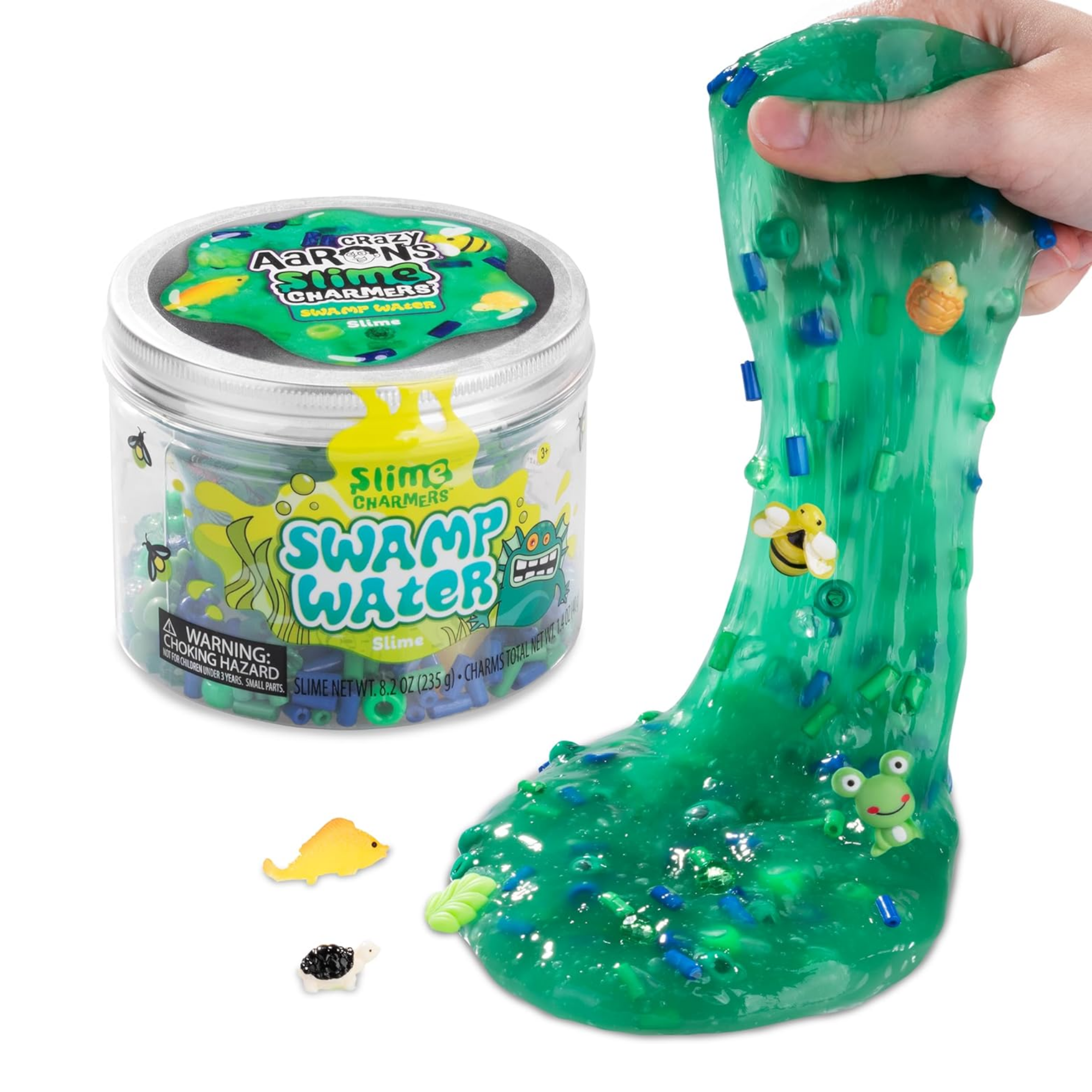 Crazy Aaron’s Slime Charmers - Swamp Water, Raspberry Scented Slime with Charms, Non-Toxic, Super Stretchy & Squishy Fidget Toy Suitable for Boys and Girls Aged 3Y+