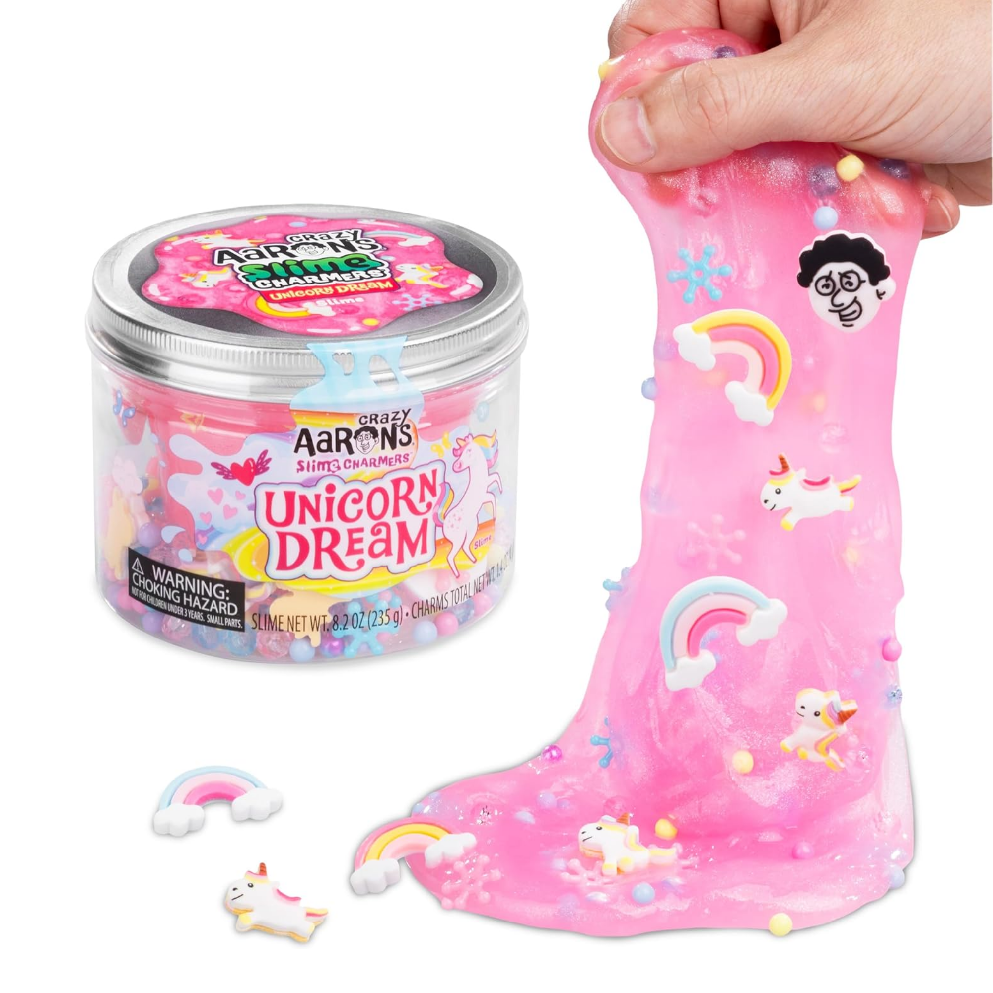 Crazy Aaron’s Slime Charmers - Unicorn Dream, Floral Scented Slime with Charms, Non-Toxic, Super Stretchy & Squishy Fidget Toy Suitable for Boys and Girls Aged 3Y+