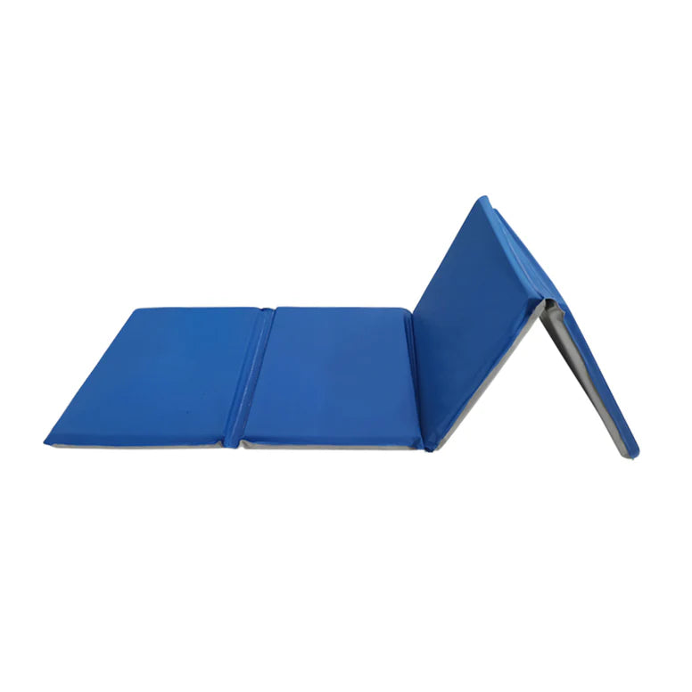 Supreme Fold Daycare Rest Mat 45 x 19 x 1 Inch, Foam Nap Mat for Kids Preschool Sleeping Mat, Waterproof Portable Sleeping Pad, Blue Grey, Ages 2+