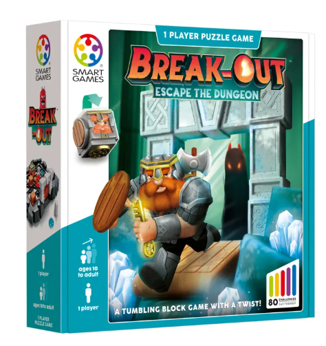 SmartGames Break-Out, Fun IQ Brain Teaser Puzzle, Cognitive Development STEM Toy with 80+ Challenges, Travel Friendly Tabletop Educational Matching Puzzle Game, Suitable for Children Above 10+
