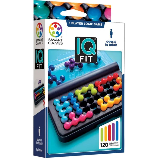 SmartGames IQ Fit, Fun IQ Brain Teaser Puzzle, Cognitive Development STEM Toy with 120+ Challenges, Travel Friendly Handheld Educational Matching Puzzle Game, Suitable for Children Above 6+
