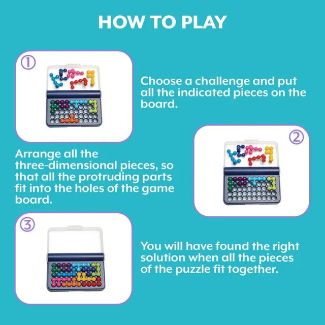 SmartGames IQ Fit, Fun IQ Brain Teaser Puzzle, Cognitive Development STEM Toy with 120+ Challenges, Travel Friendly Handheld Educational Matching Puzzle Game, Suitable for Children Above 6+