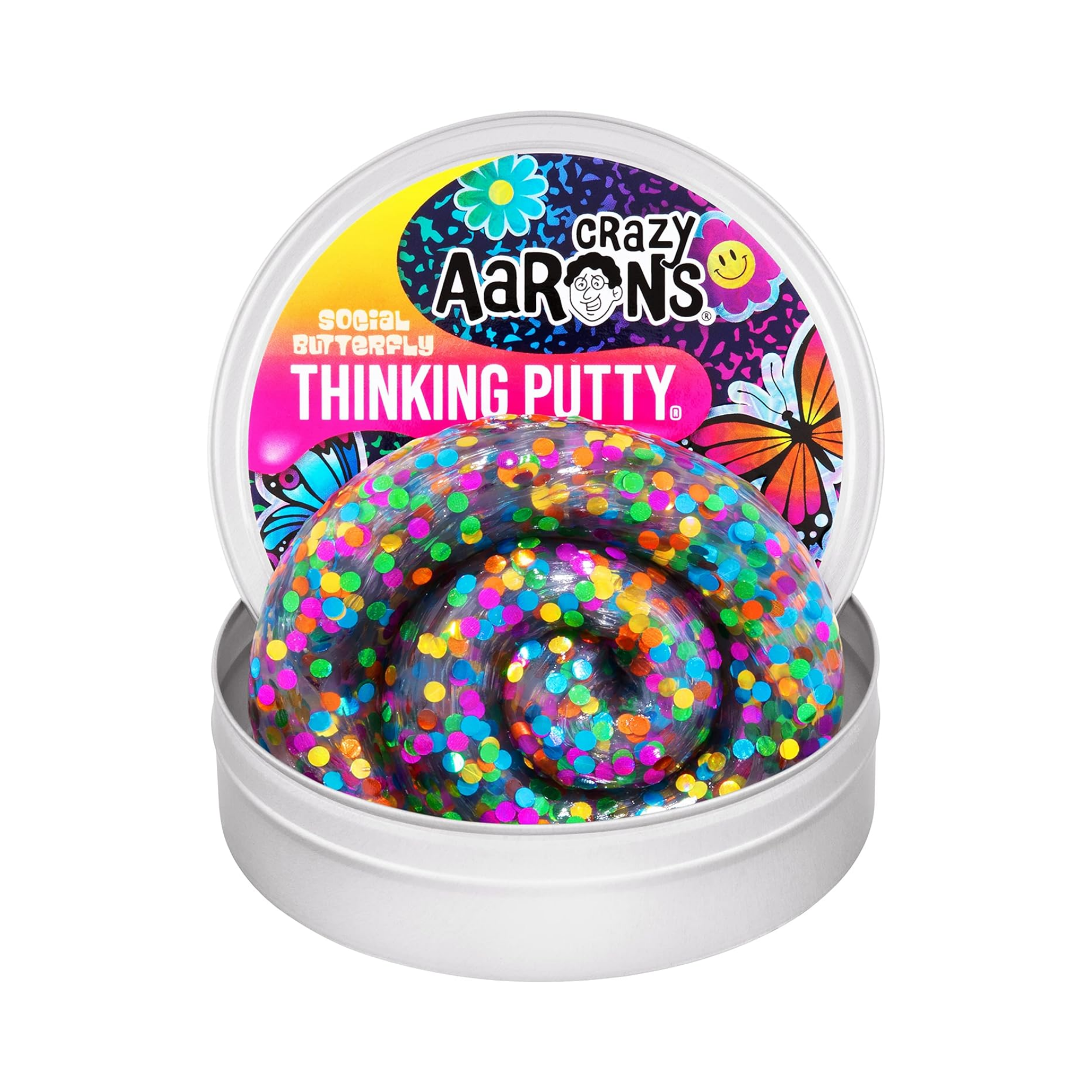 Crazy Aaron's Social Bitterly Thinking Putty, 4" Tin with 90g of Non-Toxic Sensory Play Putty which Never Dries Out, Soft Textured Creative Fidget Toy for Boys and Girls Ages 3Y+