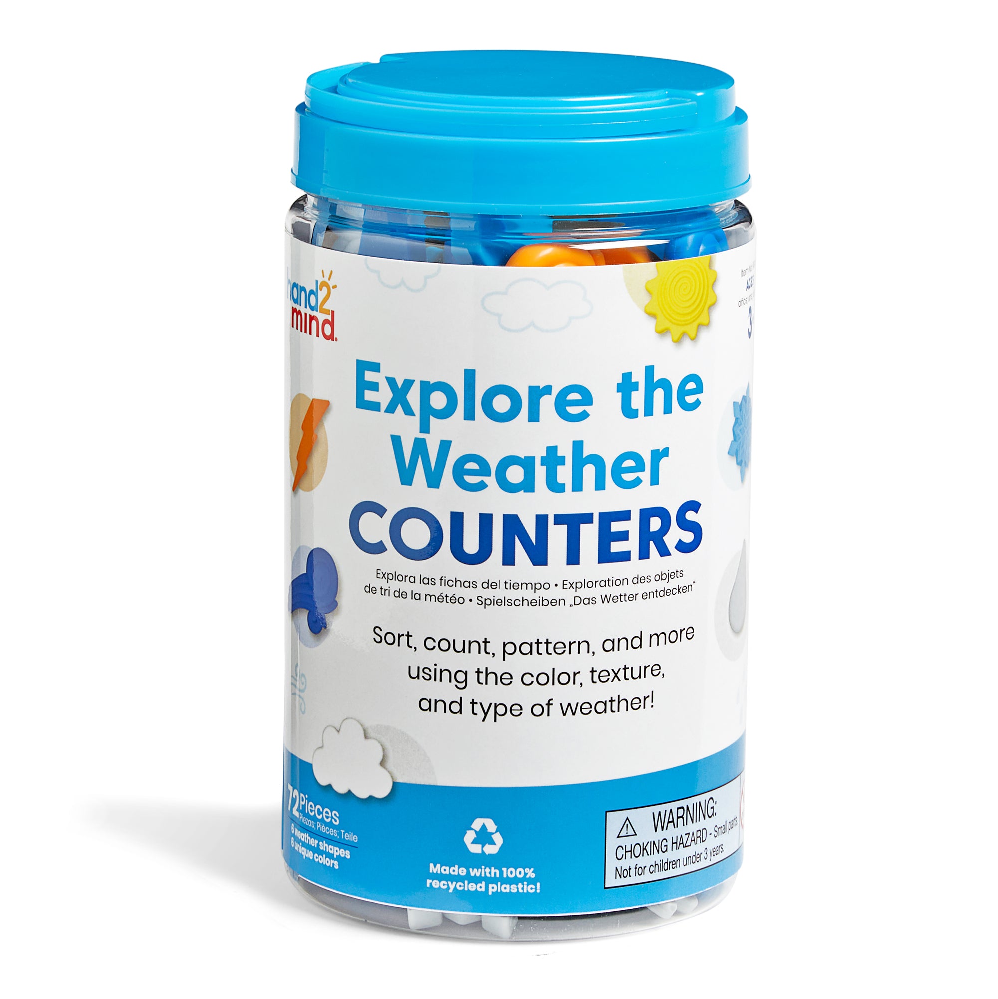 Learning Resources Explore the Weather Counters Set of 72 Recycled Maths Counters for Kids Ages 3 Plus
