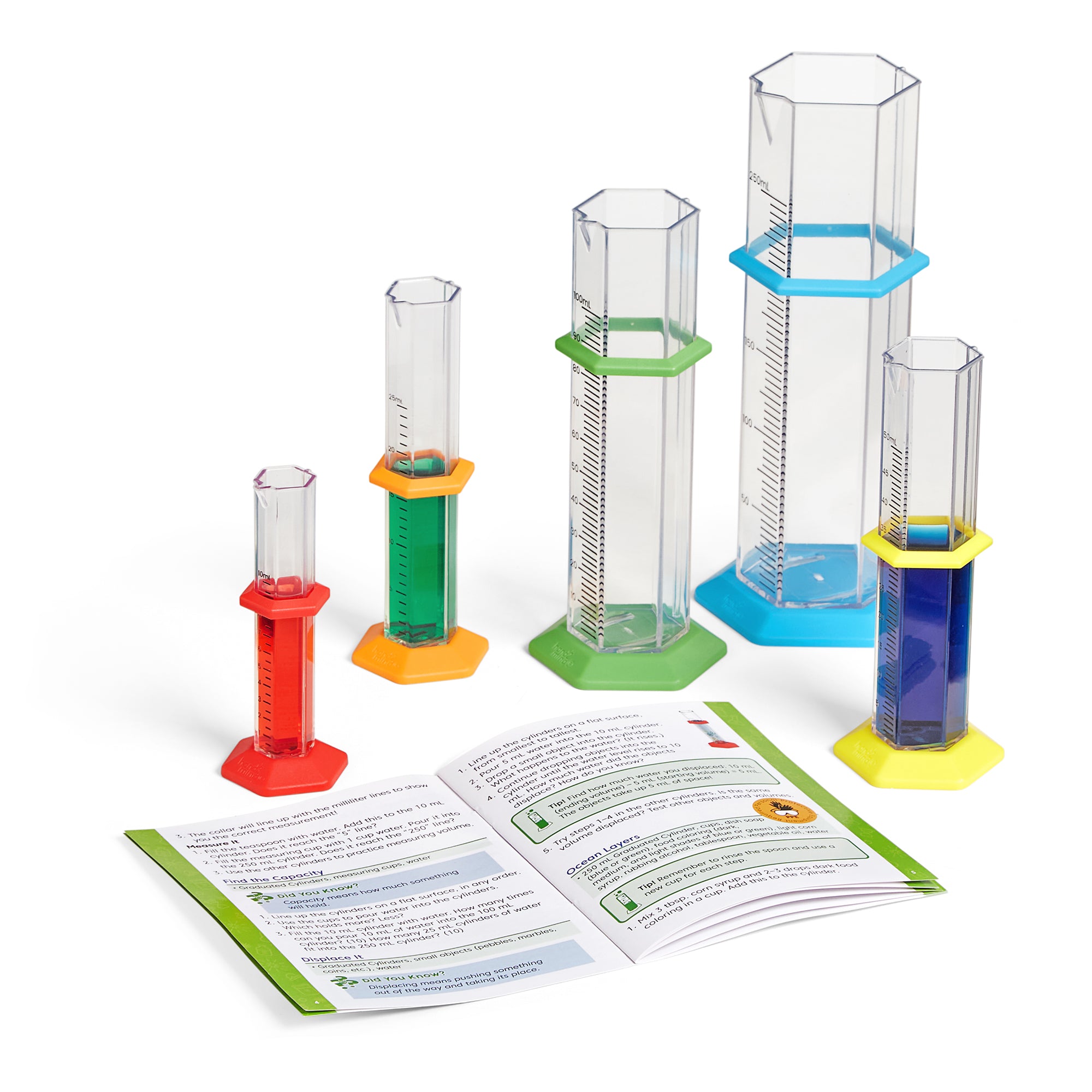 Learning Resources Starter Science Graduated Cylinder Set, 15-Piece Measuring Set for Kids, Hands-On STEM and Sensory Learning for Ages 3+