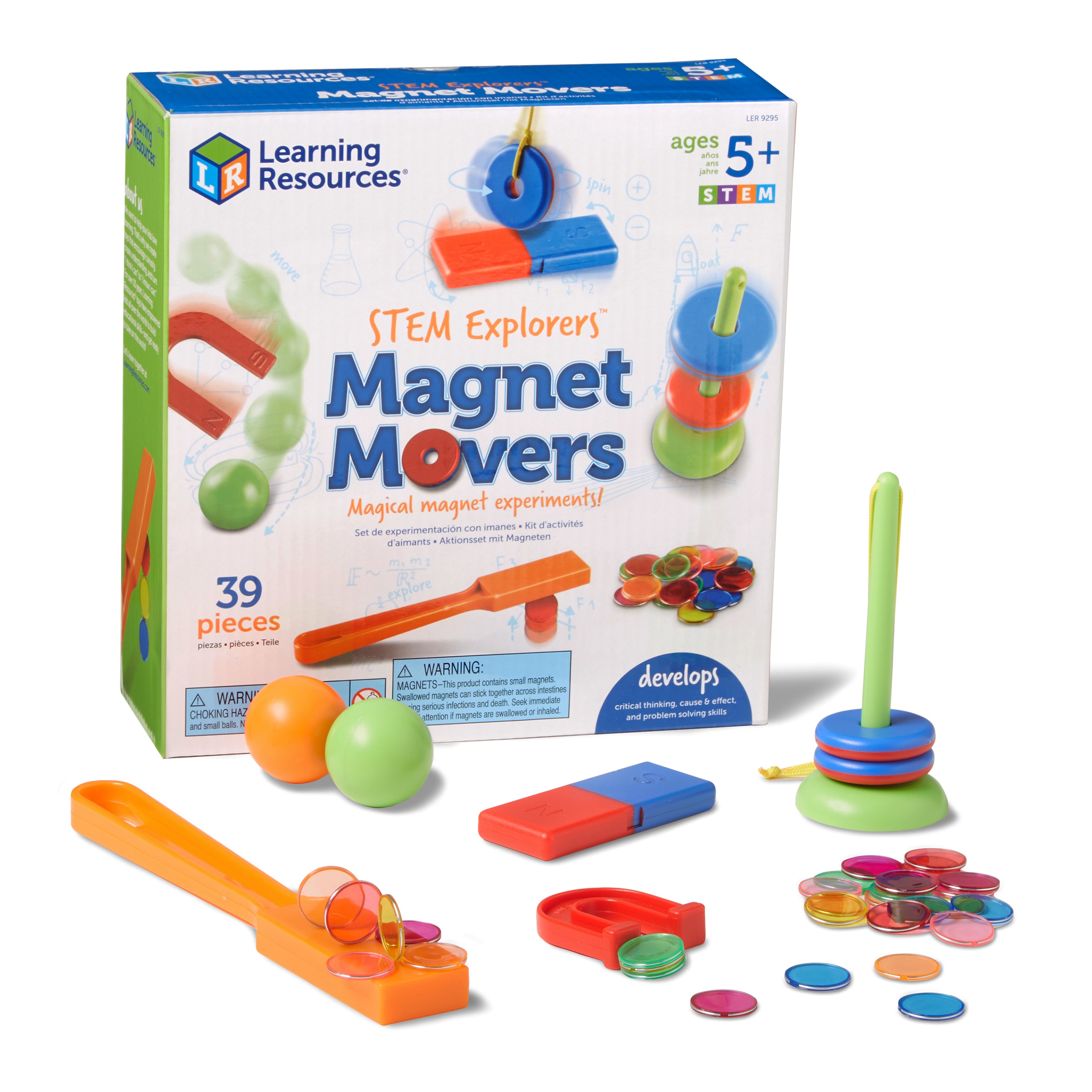 Learning Resources STEM Explorers Magnet Movers, Hands-On Magnetism Experiment Set for Kids, Ages 5+