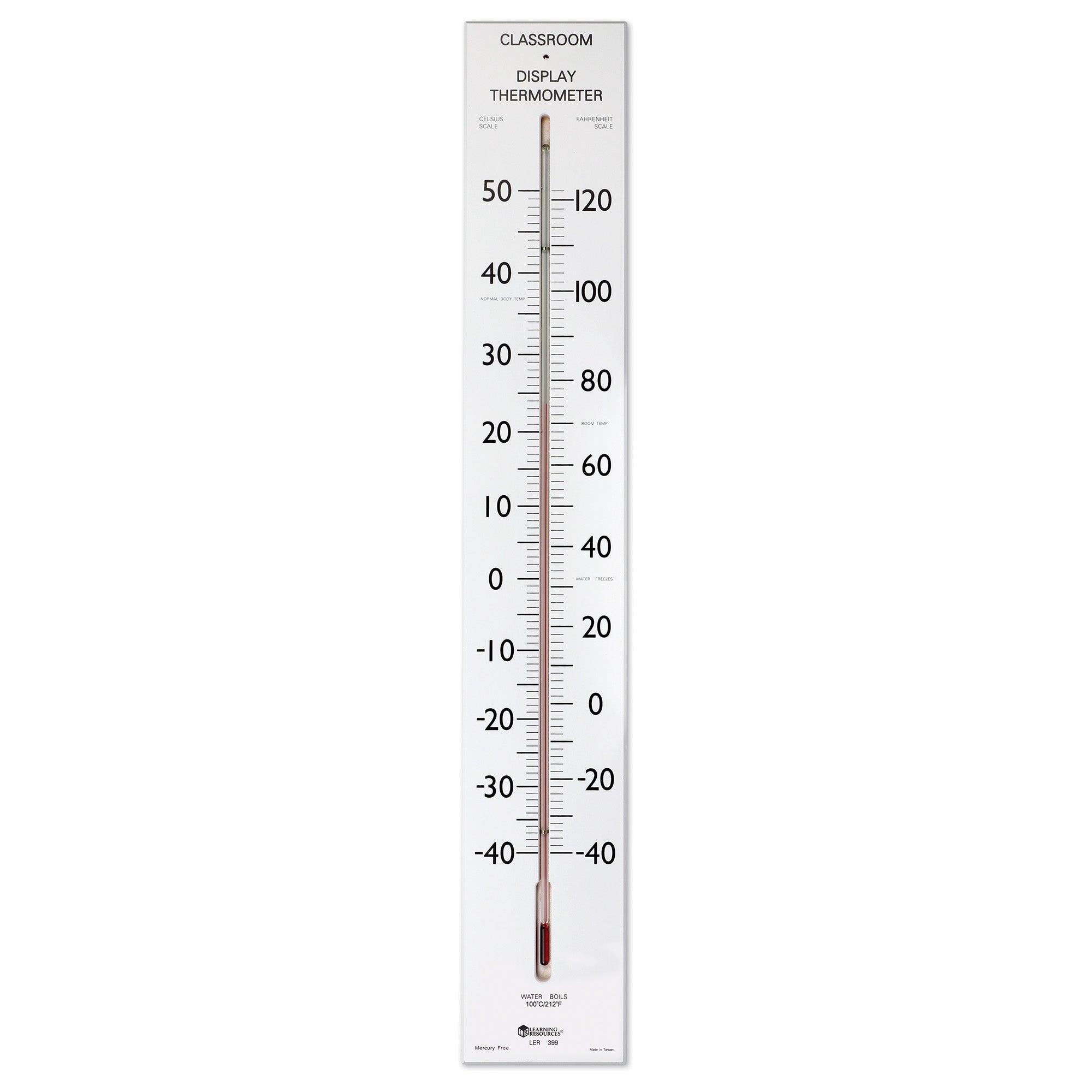 Learning Resources Giant Classroom Thermometer, 76cm Wall-Mountable Indoor/Outdoor Thermometer with Celsius & Fahrenheit Scales, Durable, Break-Resistant Design, For Kids Ages 6+
