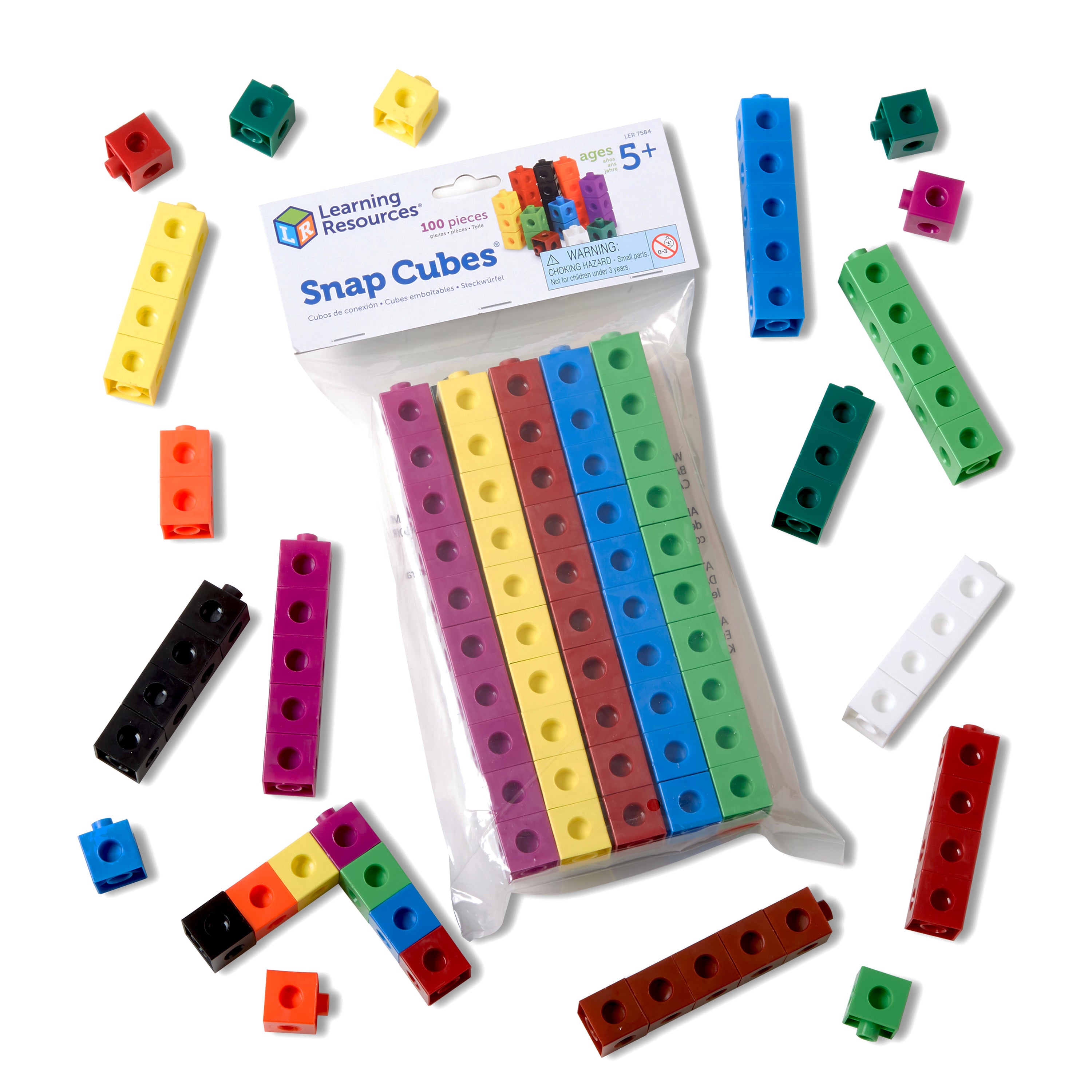 Learning Resources Snap Cubes, Set of 100, Ages 5+, Hands-On Math Learning & Counting