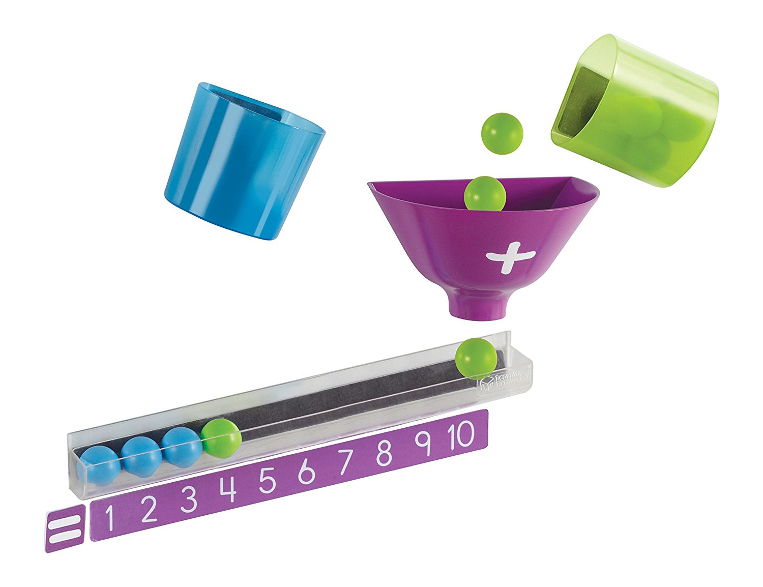 Learning Resources Magnetic Addition Machine, Interactive Front of Class Addition Activity, Includes 20 Magnetic Balls, Funnel, and Counting Tray, Ages 4+