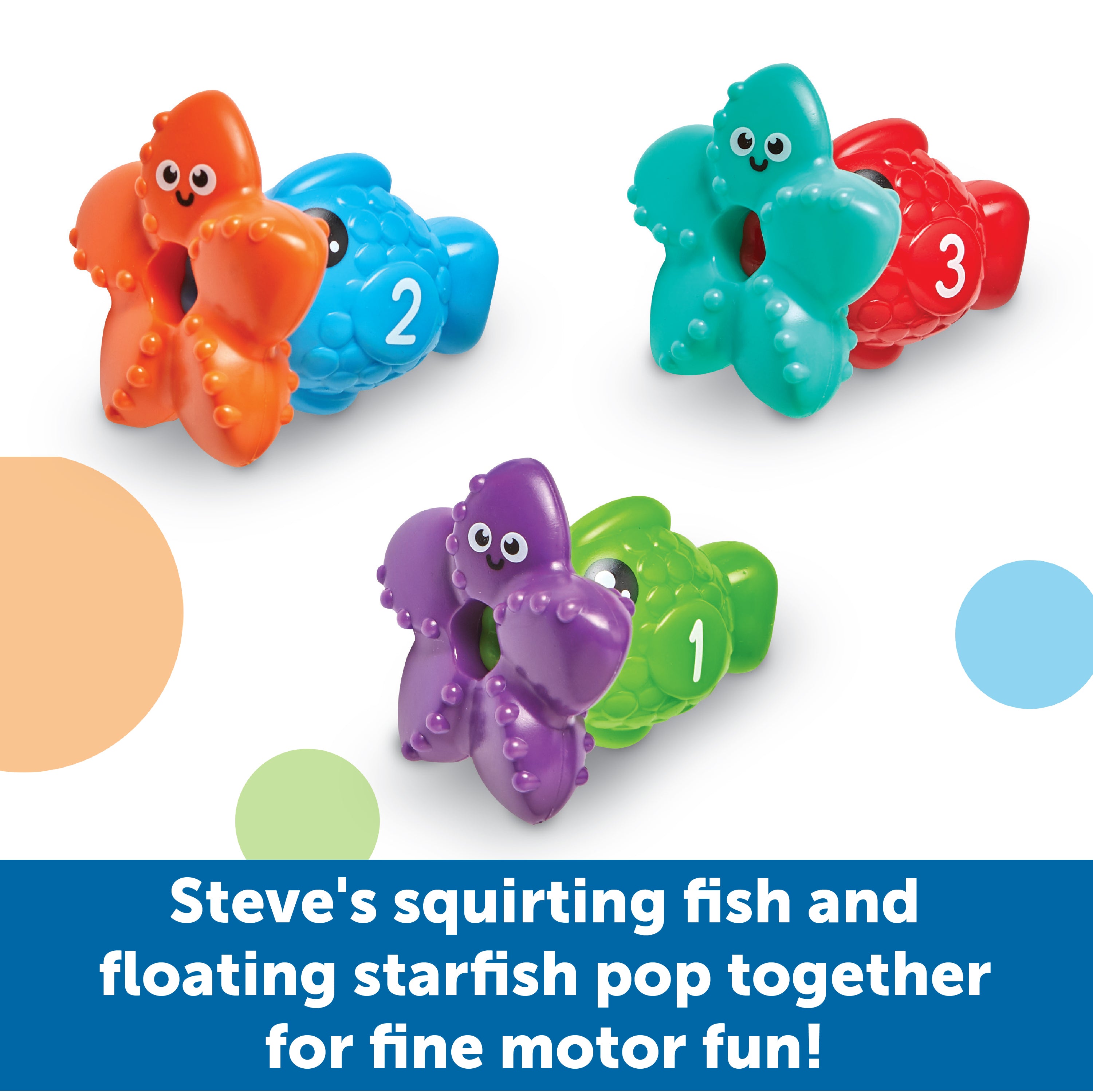 Learning Resources Steve the Scoop and Splash Shark, Water Play Toddler Toy with Fish and Starfish, Bath, Pool, and Water Table Play, Ages 18 Months Plus