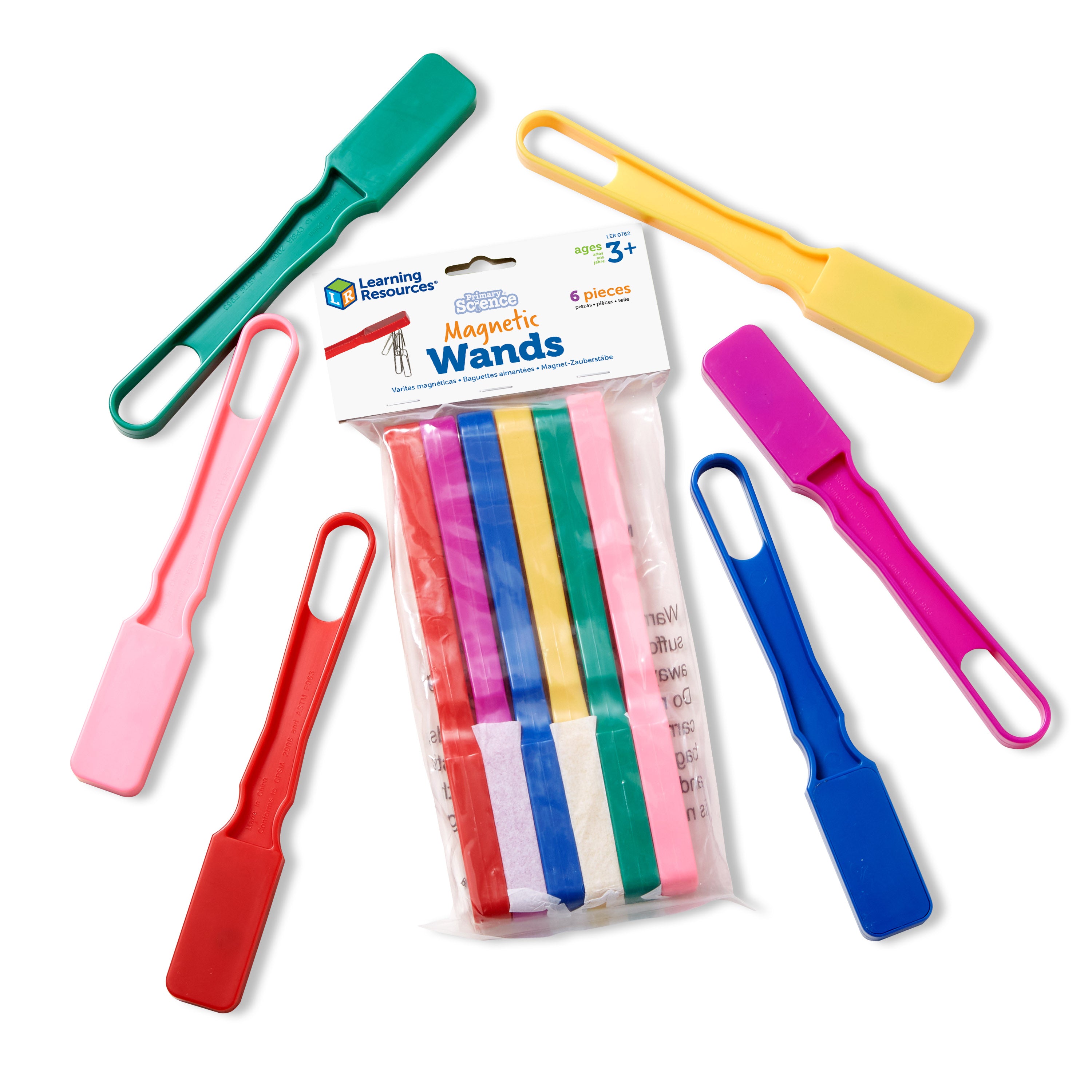 Learning Resources Primary Science Magnetic Wands, Set of 6 Vibrant Colours, Perfect for Early Exploration and STEM Learning, Ideal for Little Hands, Ages 3+