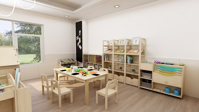 Jooyes Rectangular Kids Classroom Table – Durable, Child-Friendly Height for Early Learning & Daily Activities