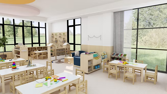 Jooyes Rectangular Kids Classroom Table – Durable, Child-Friendly Height for Early Learning & Daily Activities