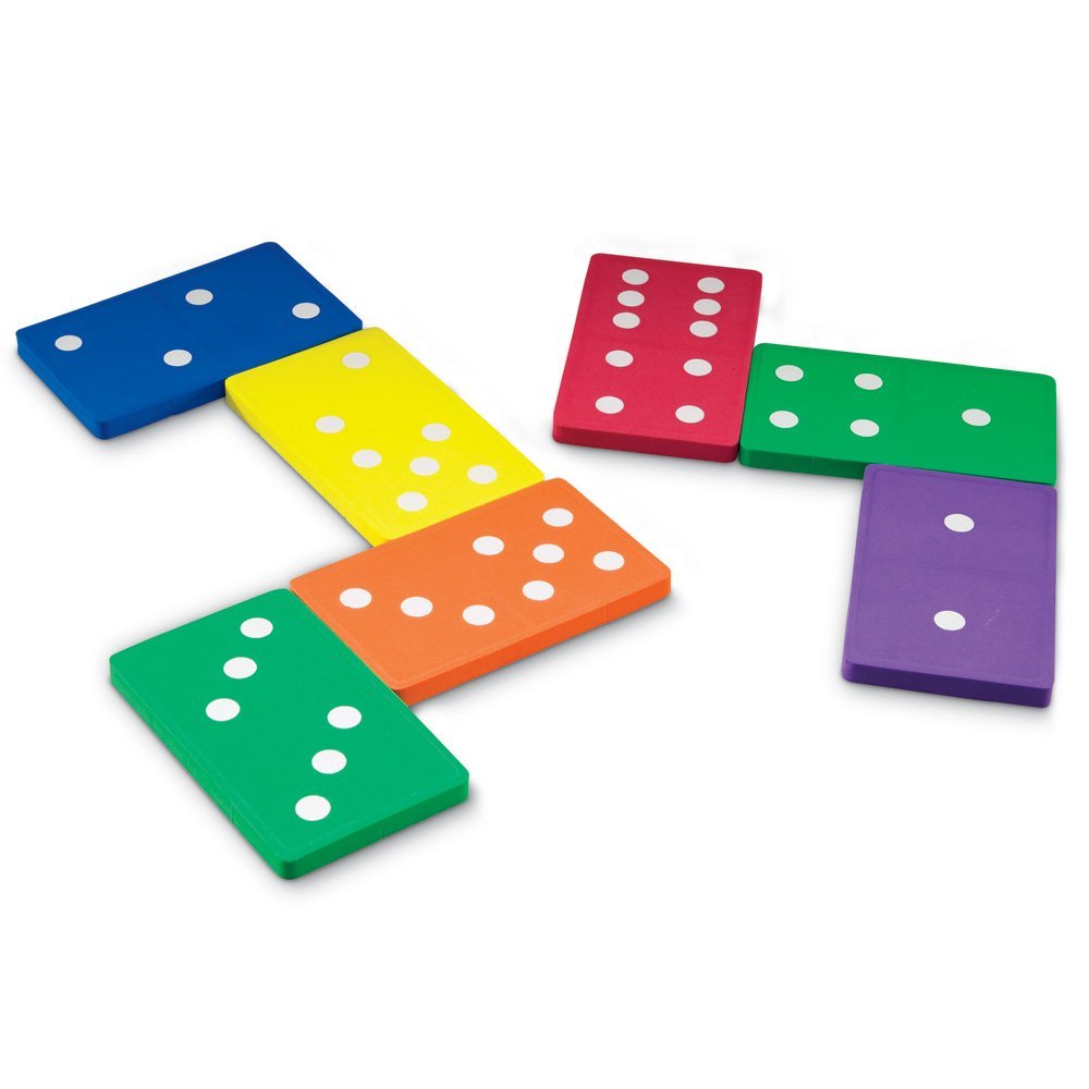 Learning Resources Jumbo Foam Dominoes, Set of 28 Soft, Colourful Dominoes for Kids, Jumbo Size for Little Hands, Quiet Classroom or Home Learning Game, Ages 5+