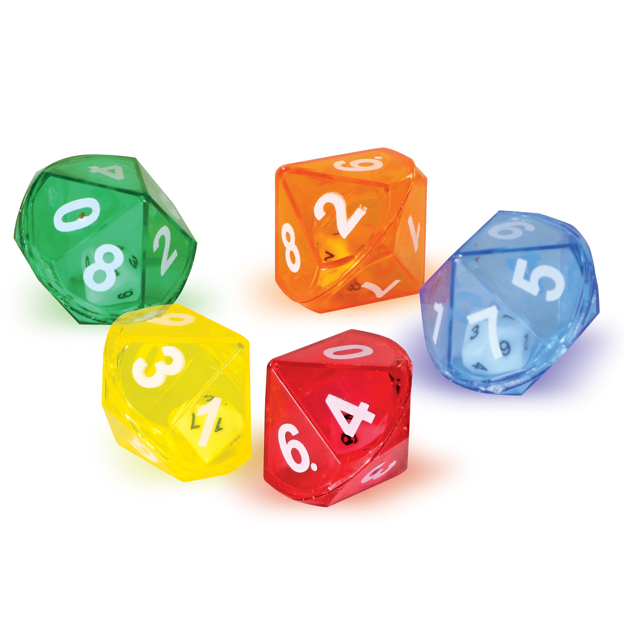 Learning Resources 10-Sided Dice in Dice, Set of 72 Double Dice for Teaching Probability, Numbers, and Operations, Includes Storage Tub, Ages 3+