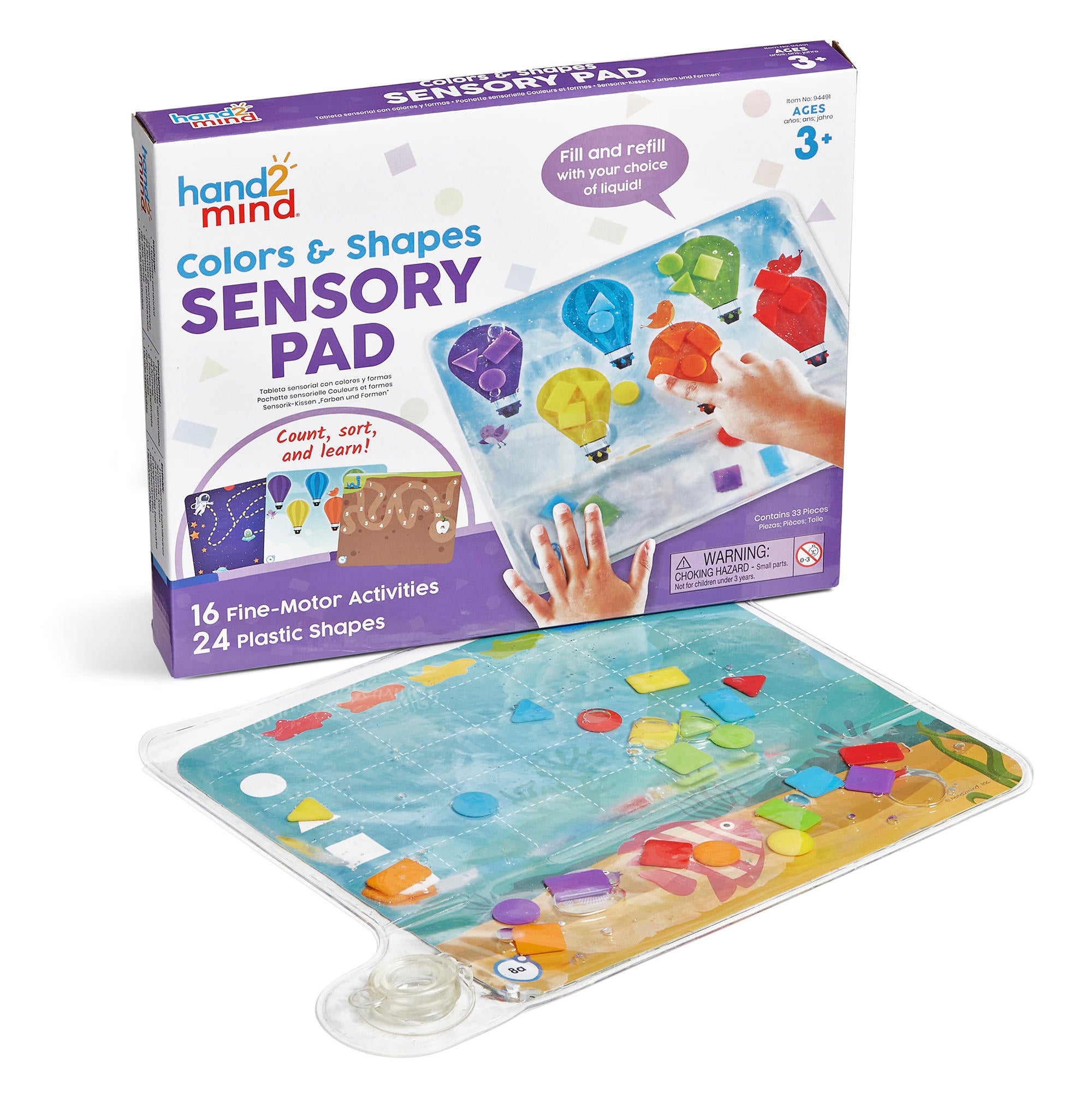 Learning Resources Colours & Shapes Sensory Pad, Reusable Tactile Learning Toy with 16 Activities, Ages 3+
