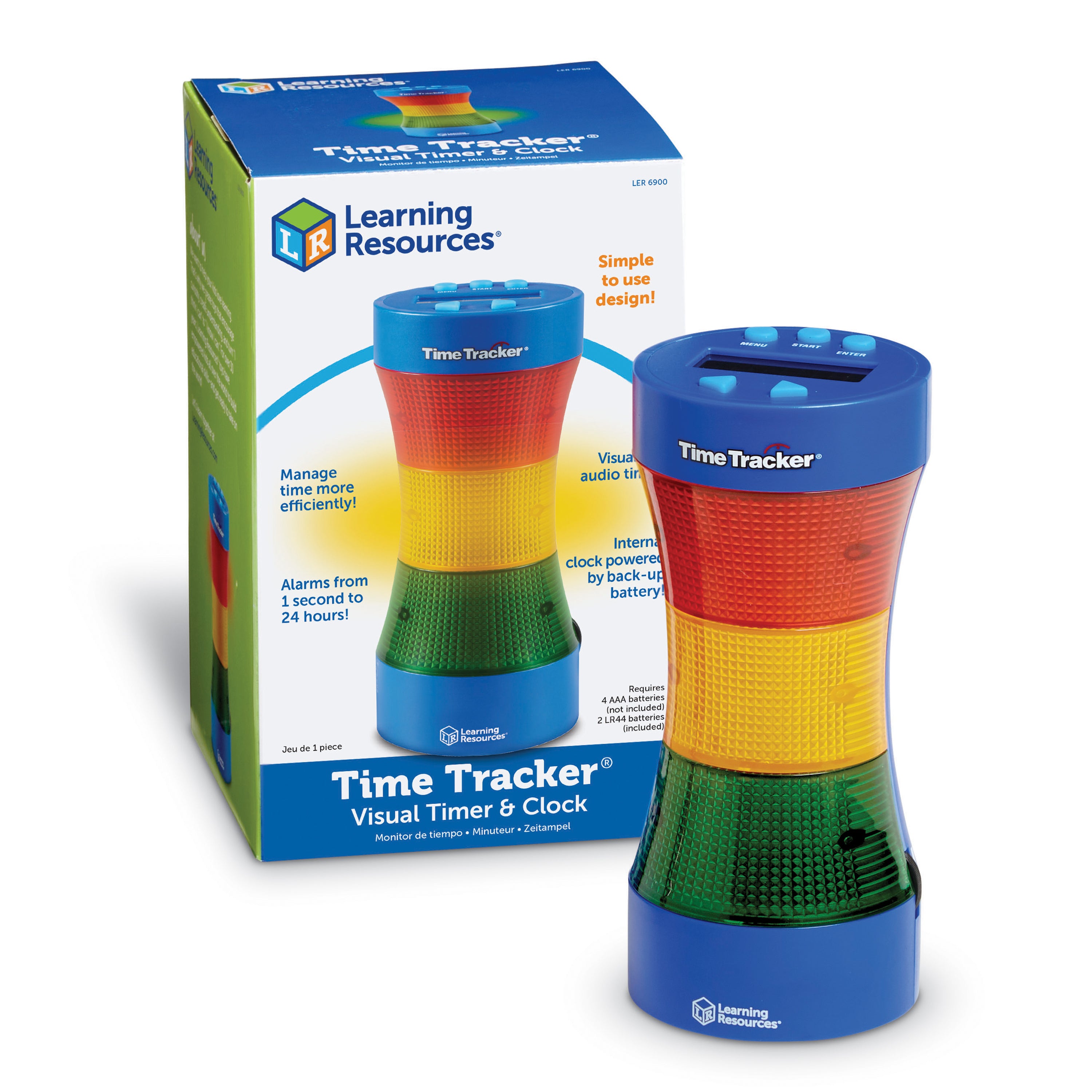 Learning Resources Time Tracker 2.0 Classroom Timer, Visual and Auditory Timer for Kids with Color-Coded Display (Ages 4+)
