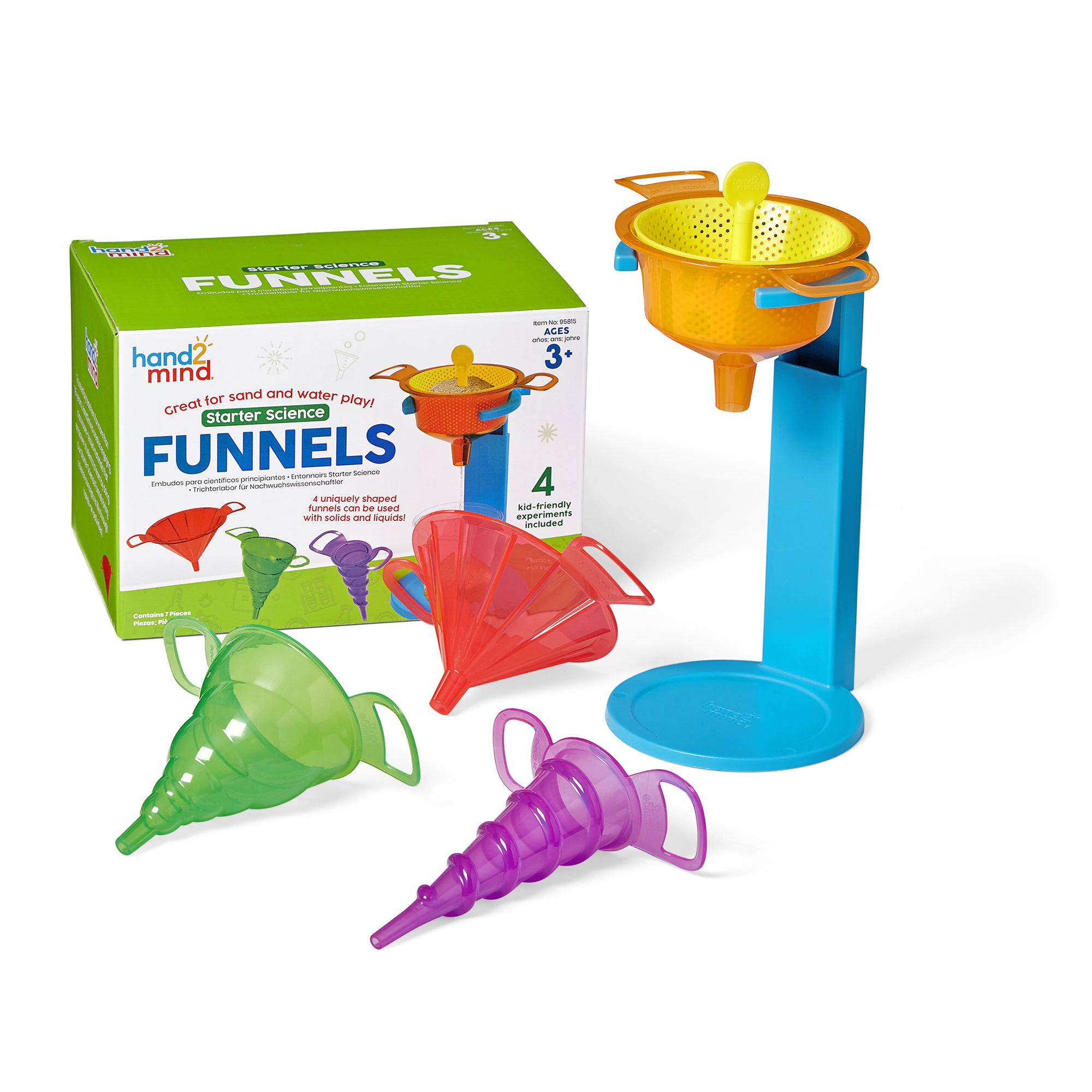Learning Resources Starter Science Funnel Set, 6-Piece Child-Safe Lab Equipment for Early Science Exploration, Perfect for Liquids and Solids, STEM Toy for Ages 3+