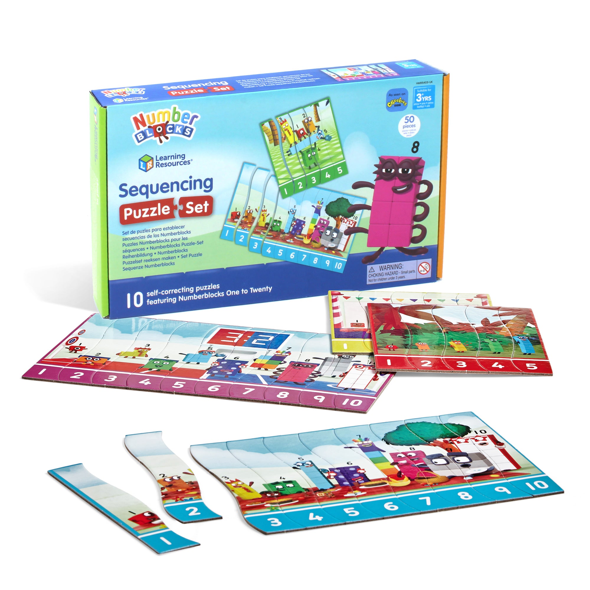Learning Resources Numberblocks Sequencing Puzzle Set, Learn to Sequence Numbers 1 to 20, Educational Jigsaw Puzzles for Early Math Skills, Officially Licensed Learning Resources