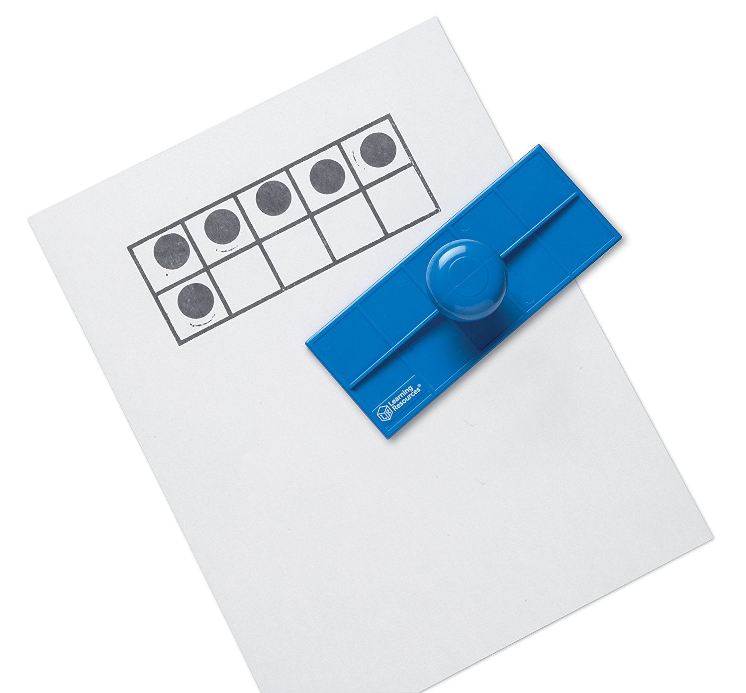 Learning Resources Ten Frame Stamp, Hands-On Early Arithmetic Tool for Counting, Number Patterns, and Basic Maths Skills, Includes 4 Write & Wipe Boards and 100 Magnetic Disks