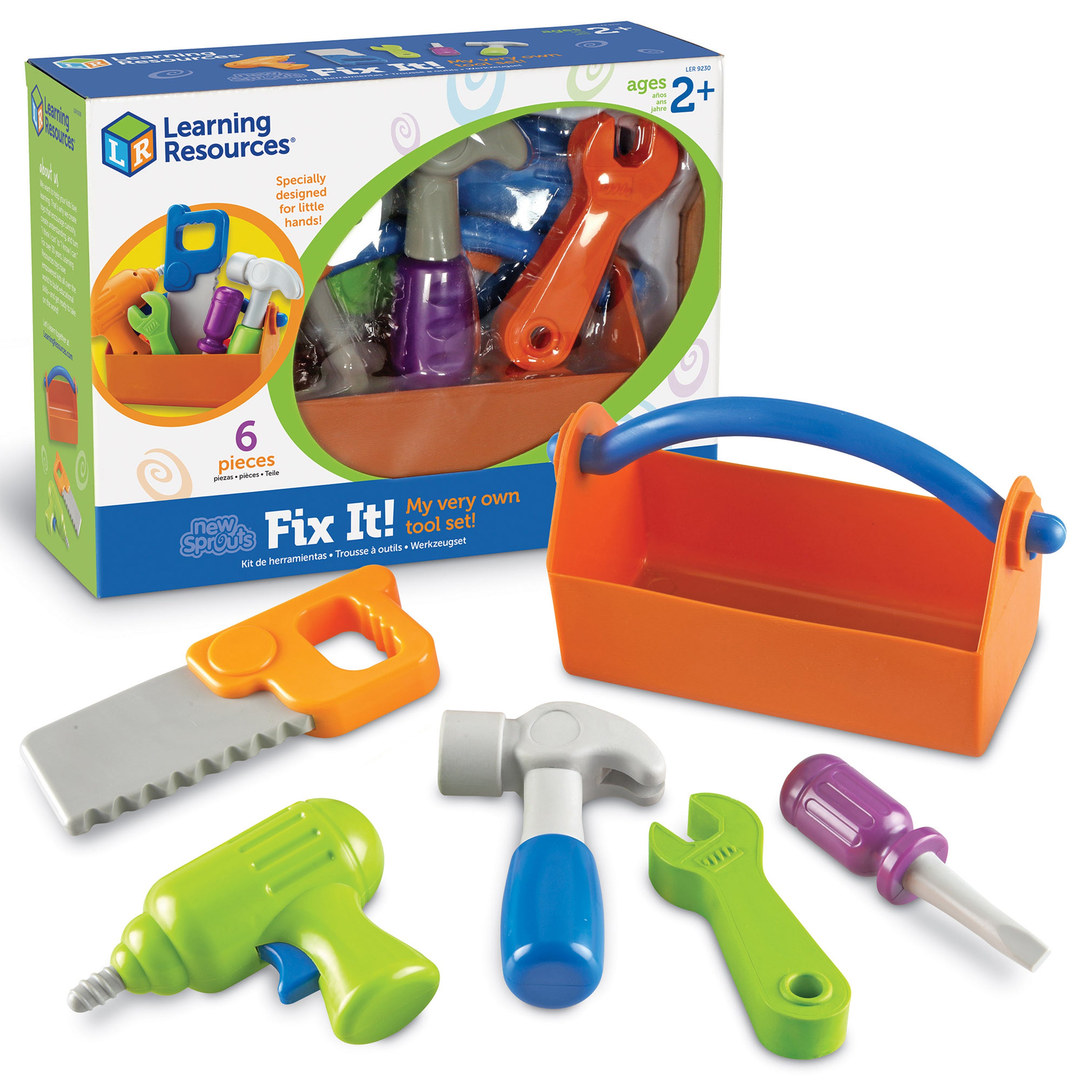 Learning Resources New Sprouts Fix It Tool Set Pretend Play Tools for Toddlers Ages 2 Plus