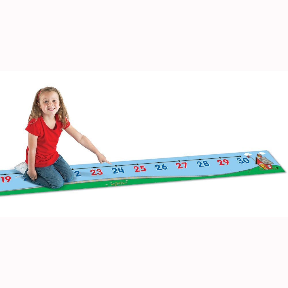 Learning Resources 030 Number Line Floor Mat Durable Vinyl Math Mat for Kids Ages 5 Plus