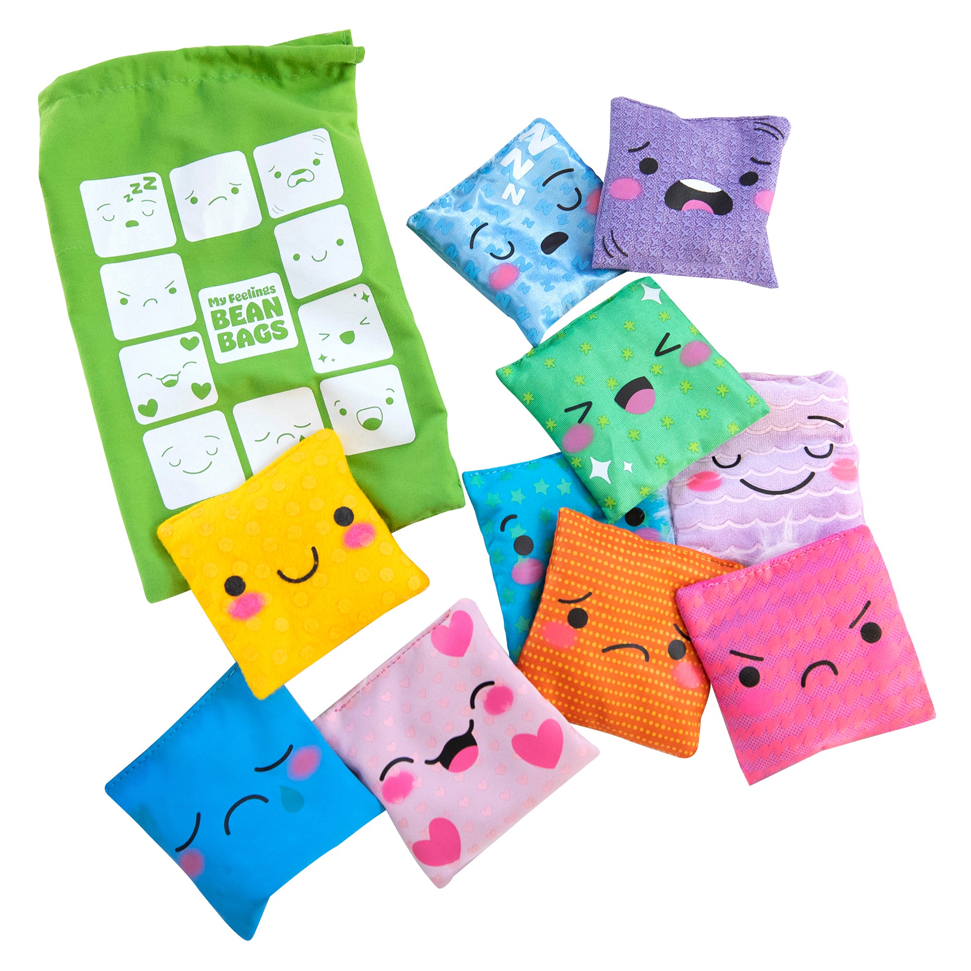 Learning Resources My Feelings Bean Bags, Set of 10 Tactile Emotion Bean Bags, Social Emotional Learning for Kids, Develops Vocabulary, Motor Skills & Sensory Awareness, Includes Activity Guide & Storage Bag, Ages 3+