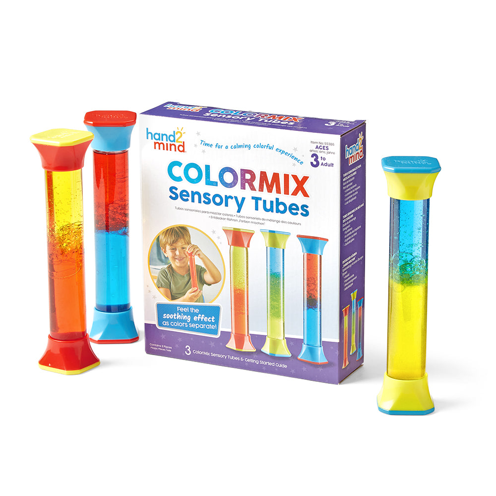 Learning Resources ColorMix Sensory Tubes, Set of 3 Calming Visual Fidget Toys for Social-Emotional Learning, Ages 3+