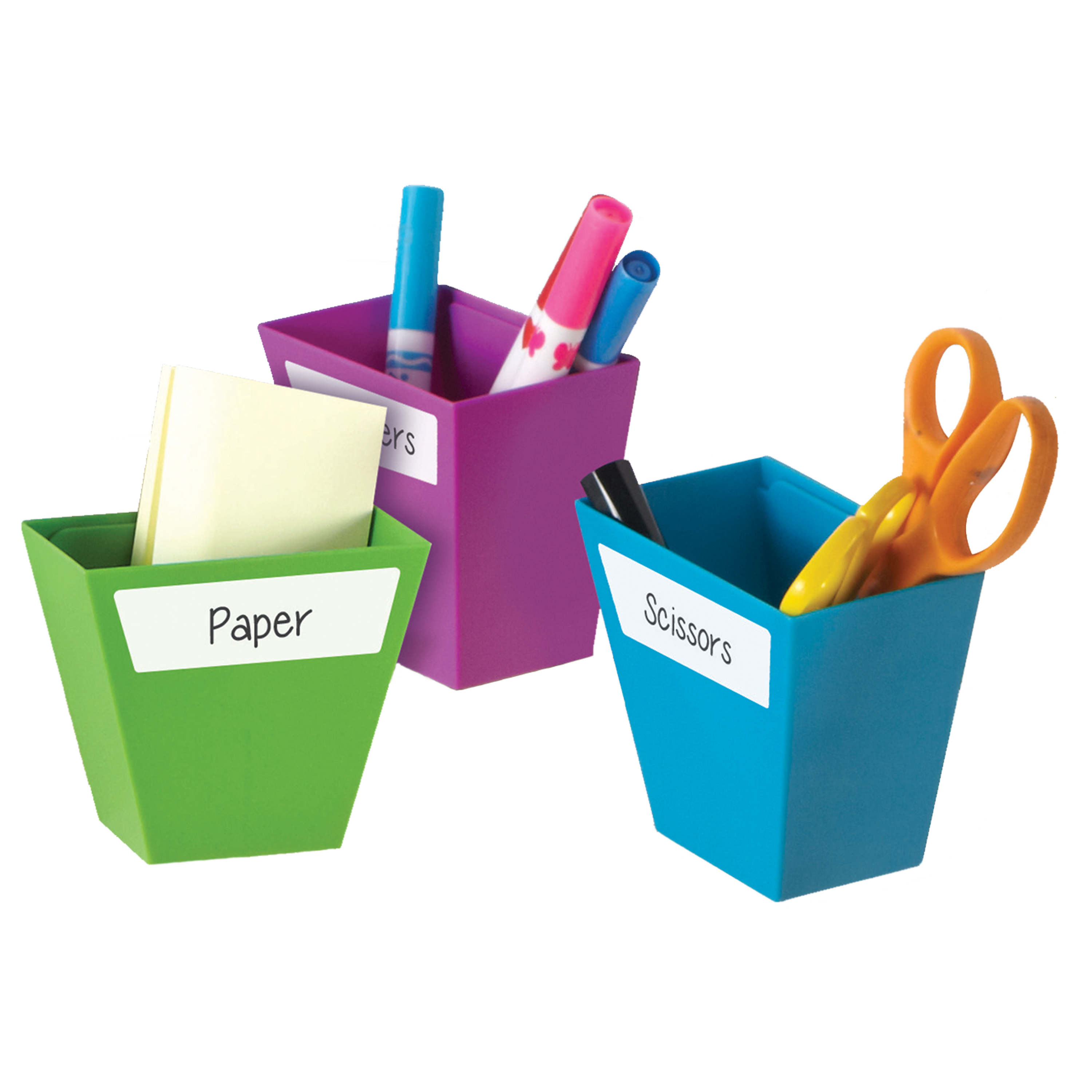 Learning Resources Magnetic Create-a-Space Storage Bins (Set of 4), Vibrant, Multi-Compartment Organizers for Classroom, Office, or Homework Station, Includes Wipe-Clean Labels (9cm x 5cm Each)