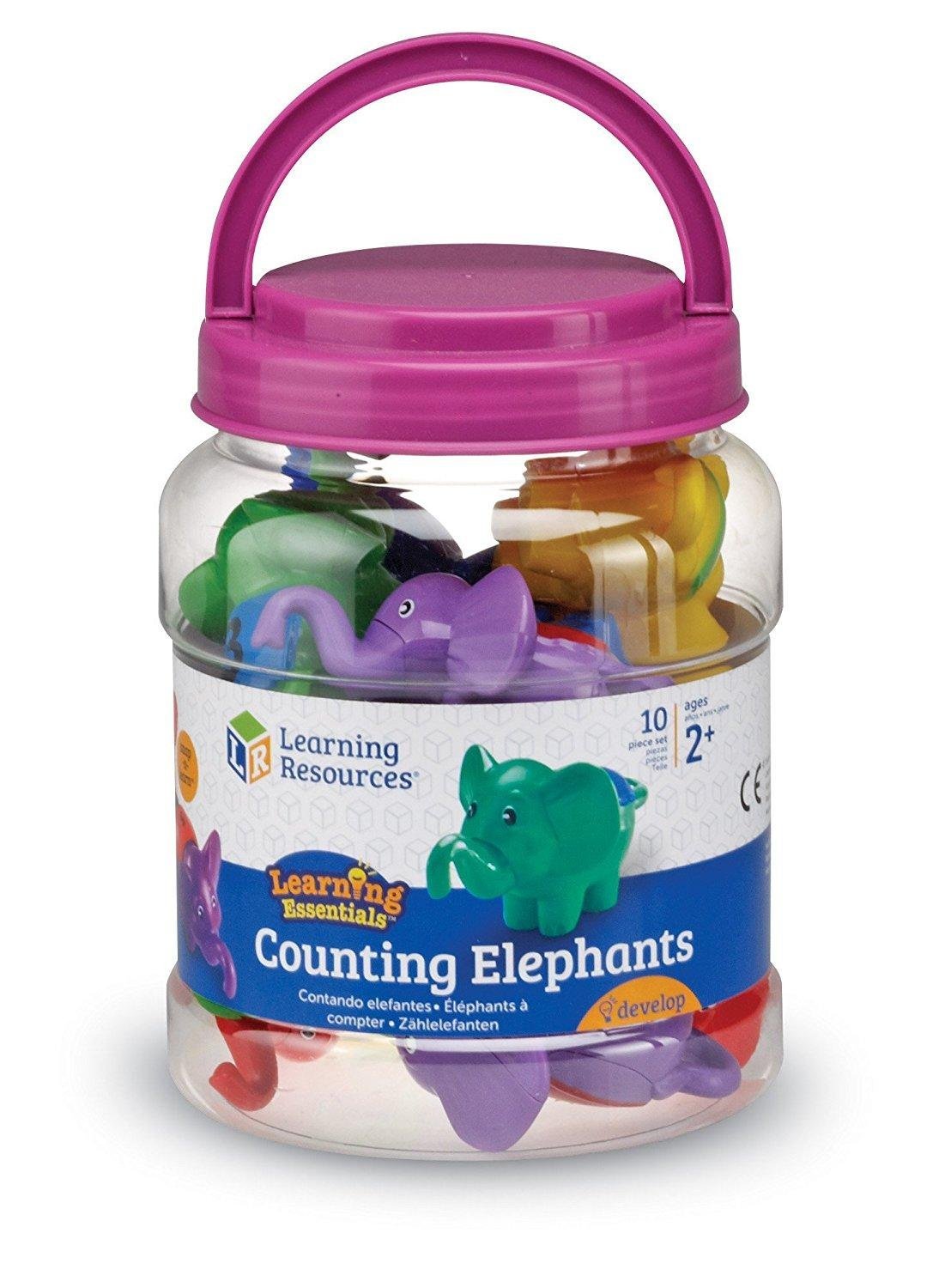 Learning Resources Snap 'n' Learn Counting Elephants, Set of 10 Educational Linking Elephants for Number & Colour Recognition, Fine Motor Skills Toy for Toddlers, Ages 2+