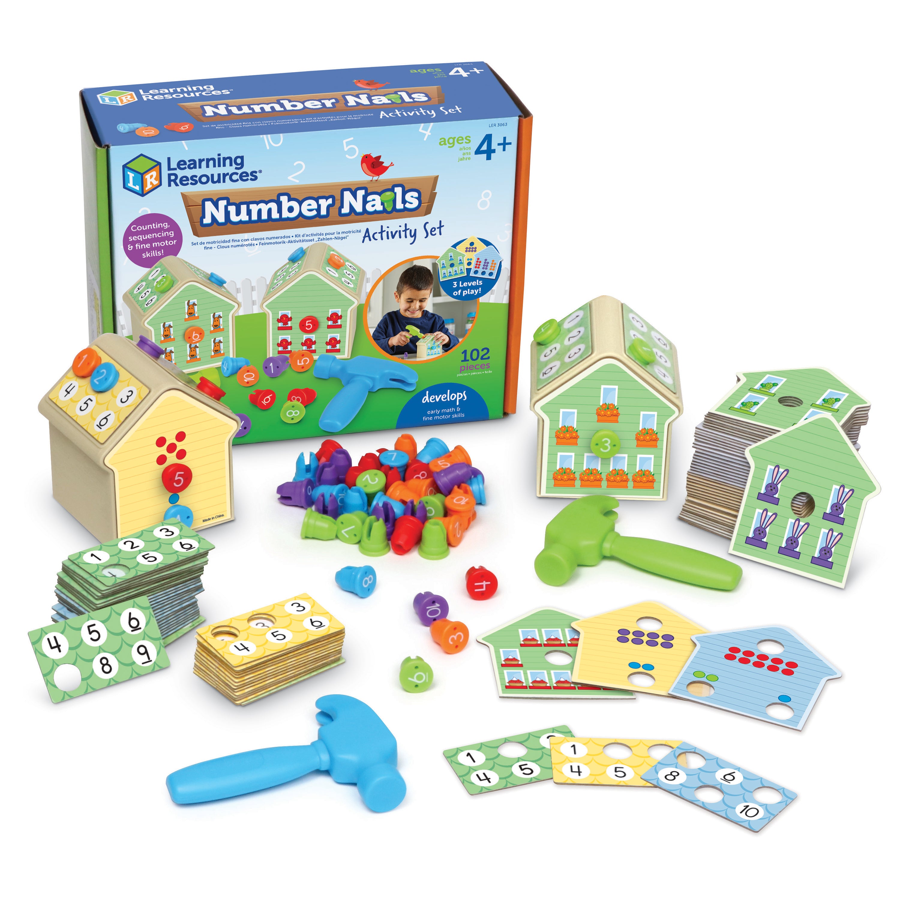 Learning Resources Number Nails Activity Set, Preschool Maths Game for Counting and Sequencing, Fine Motor and Early Math Skills Toy, Ages 3+