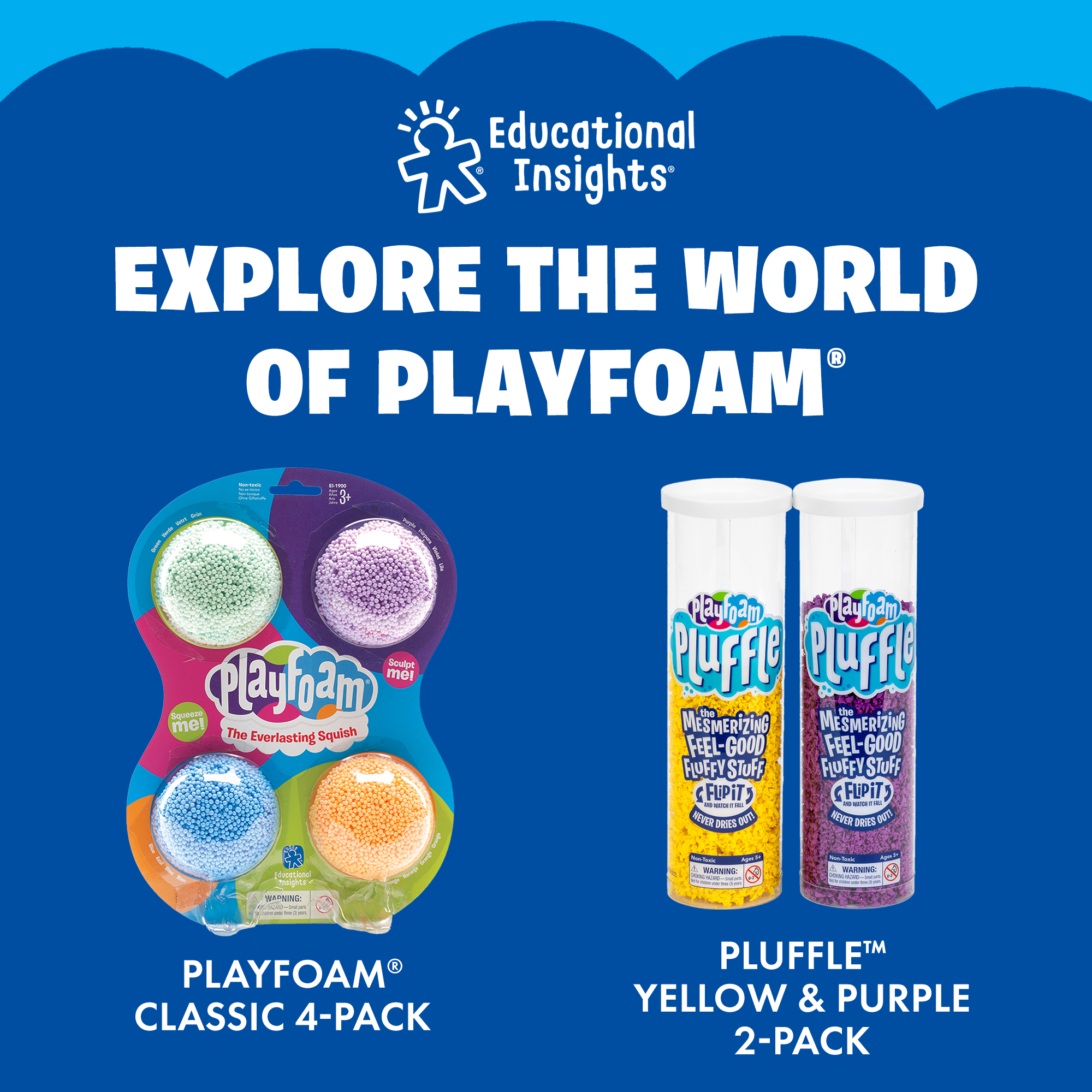 Learning Resources Playfoam Sparkle 4-Pack, Mess-Free, Non-Toxic Sensory Play Foam, Never Dries Out, Fine Motor Skill Development for Kids