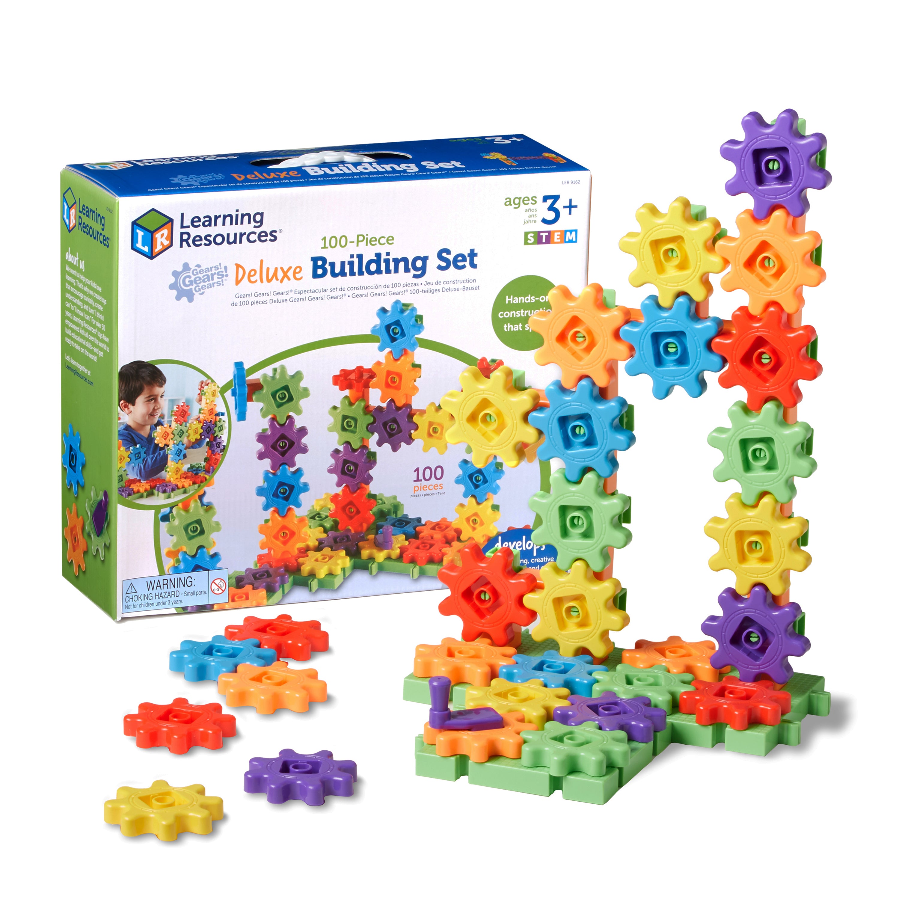 Learning Resources Gears! Gears! Gears! Deluxe Building Set (Set of 100), Hands-On Fun for Young Engineers