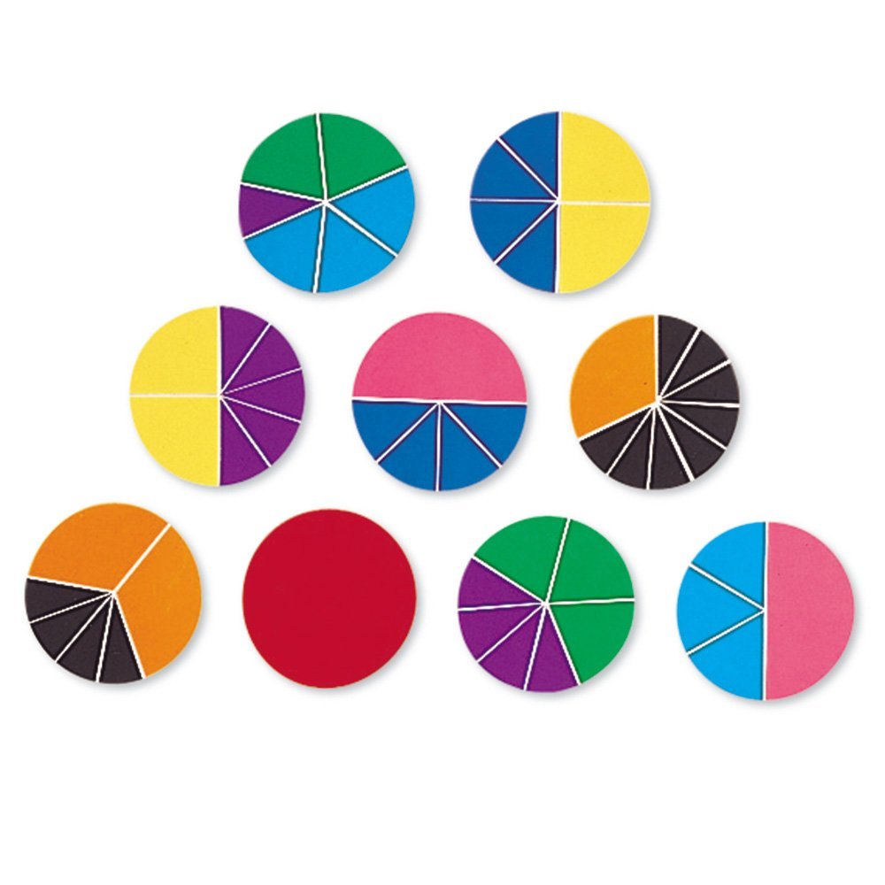 Learning Resources Rainbow Fraction Circles, Hands-On Exploration of Fractions, Ideal for Adding, Subtracting and Comparing Fractions, Includes Work Tray and Activity Guide, For Ages 6+
