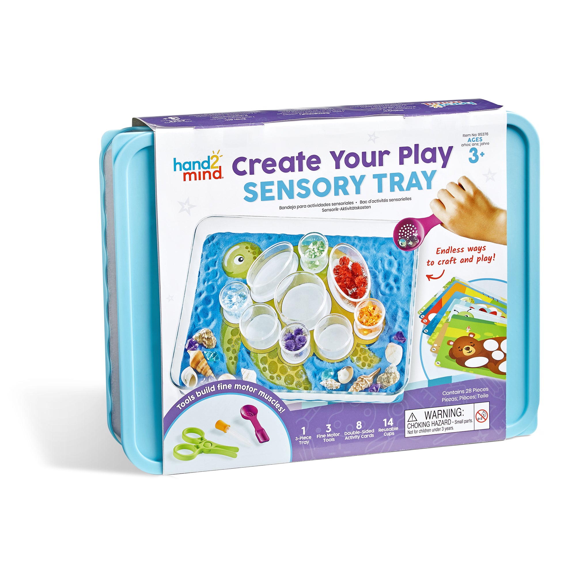 Learning Resources Create Your Play Sensory Tray, Open-Ended Sensory Play & Fine Motor Skill Development, Includes 3-Piece Tray, 14 Cups, 3 Tools & 8 Activity Cards, Easy to Clean, Ages 3+