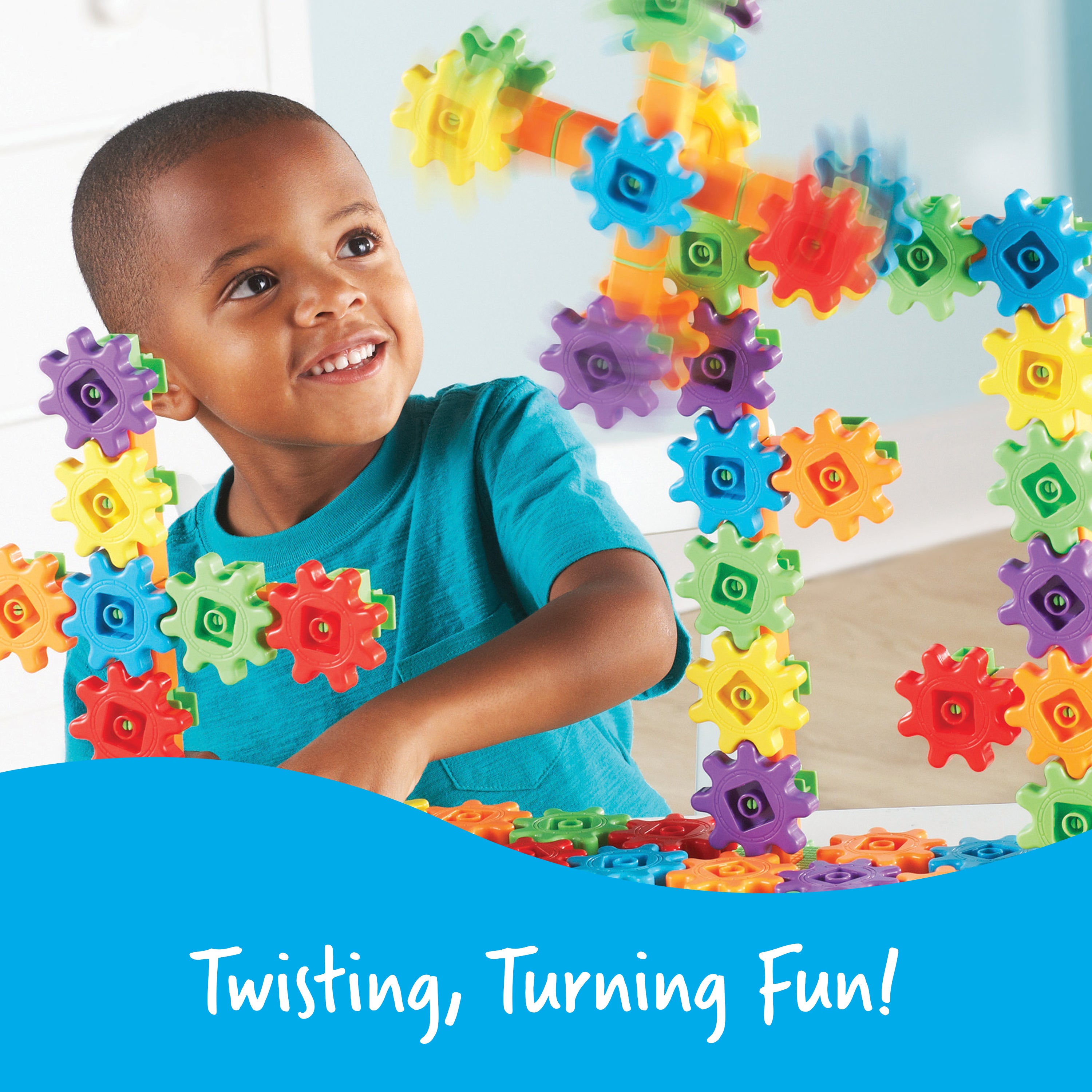 Learning Resources Gears! Gears! Gears! Super Building Set (Set of 150), Hands-On Creativity, Fine Motor Skills Development