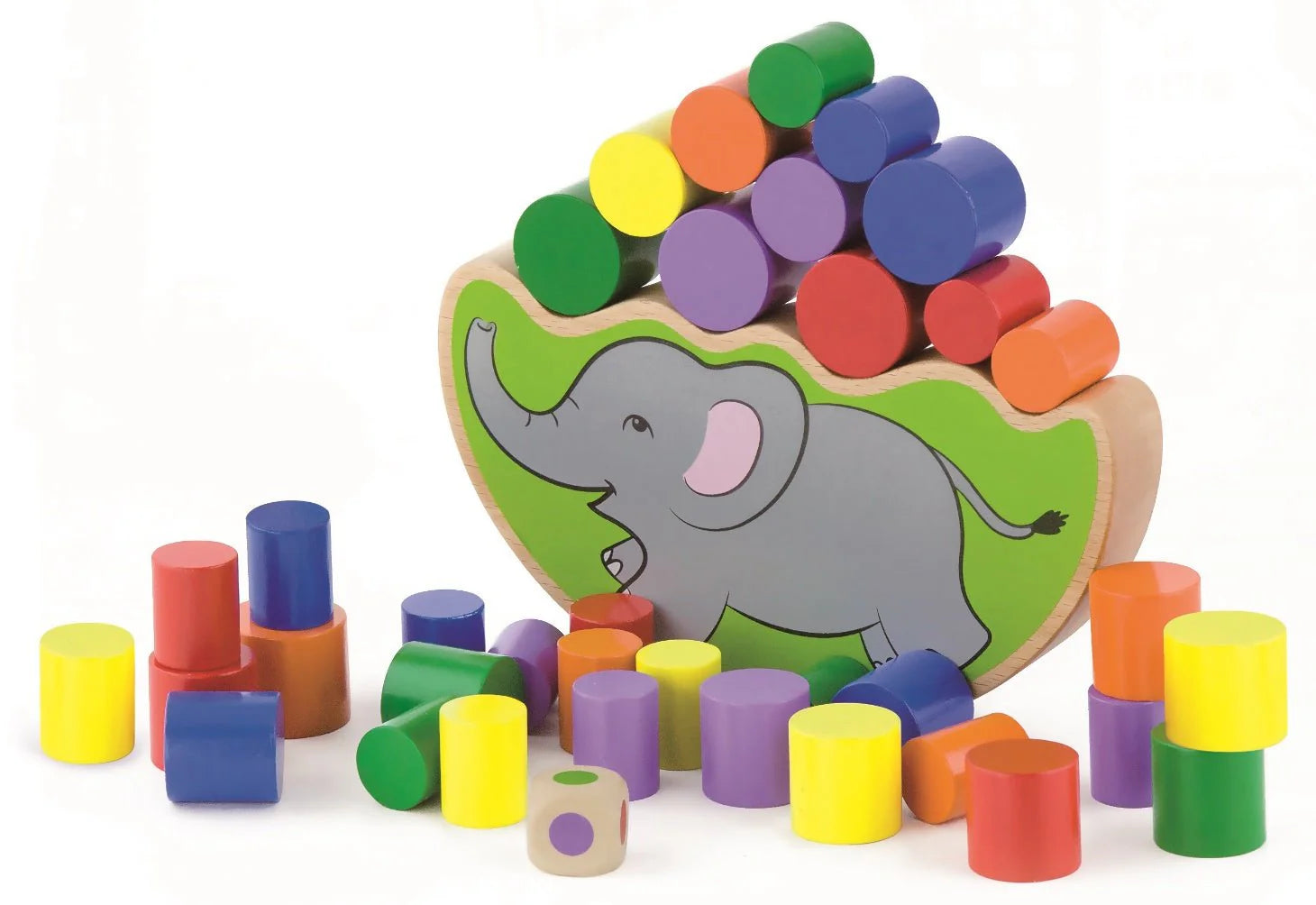 VIGA Wooden Elephant Balancing Game – Montessori Stacking Toy for Toddlers
