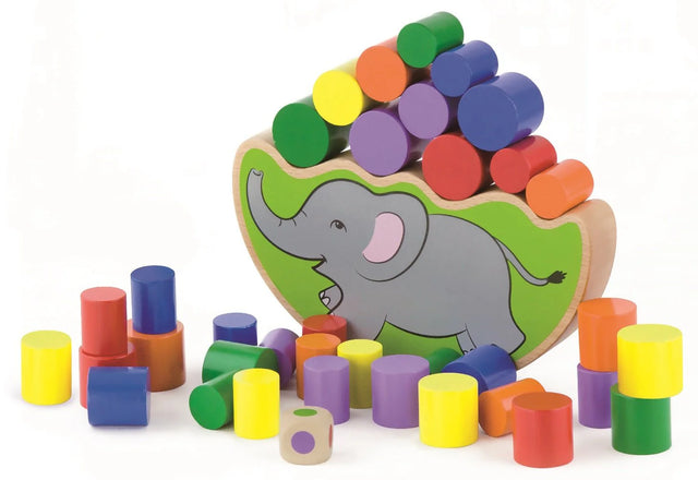 VIGA Wooden Elephant Balancing Game – Montessori Stacking Toy for Toddlers