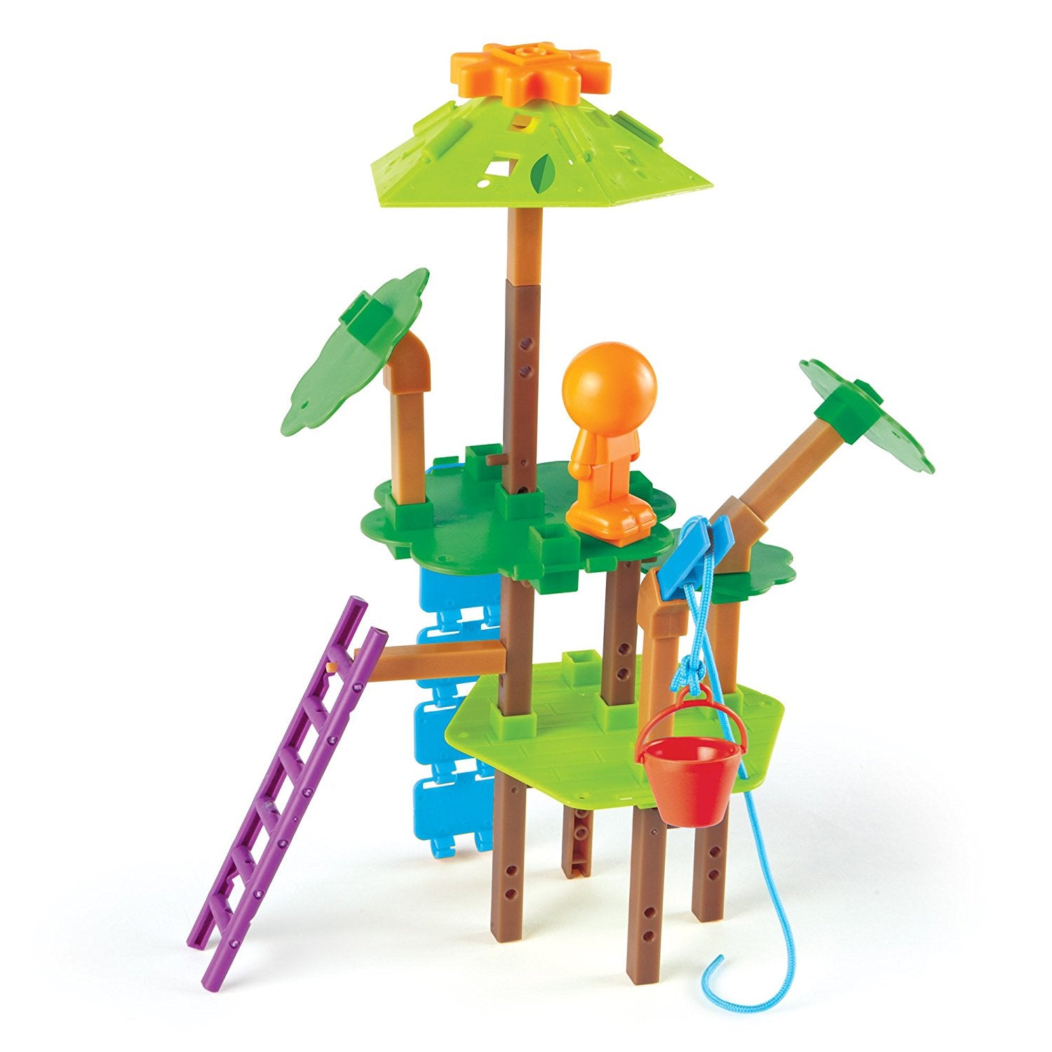 Learning Resources Tree House Engineering and Design Building Set, STEM Toys for Kids, 50+ Pieces, Hands-On STEM Learning with Engineering and Design Challenge Cards, Ages 5+
